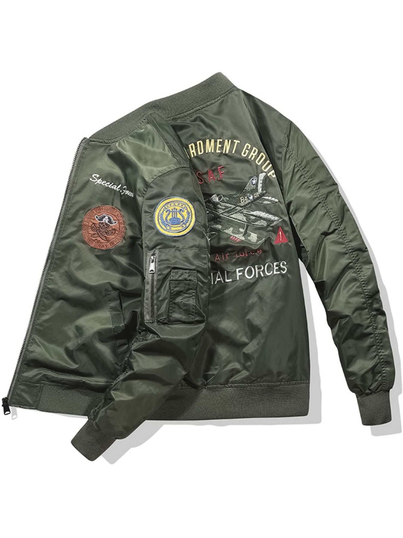 Men's Plus Size Zip Up Bomber Jacket