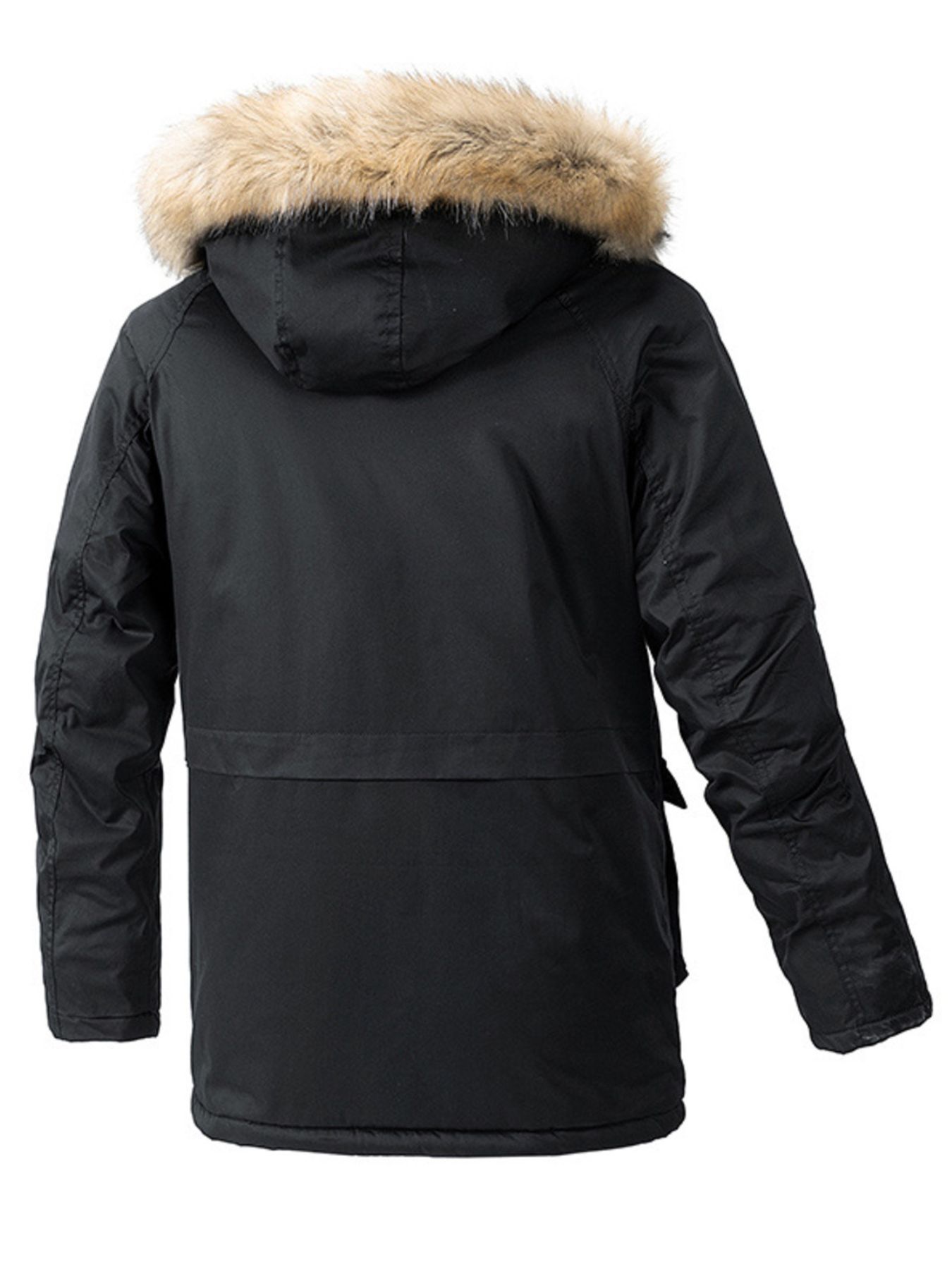 Men's Plus Size Fur Hooded Winter Parka Coat