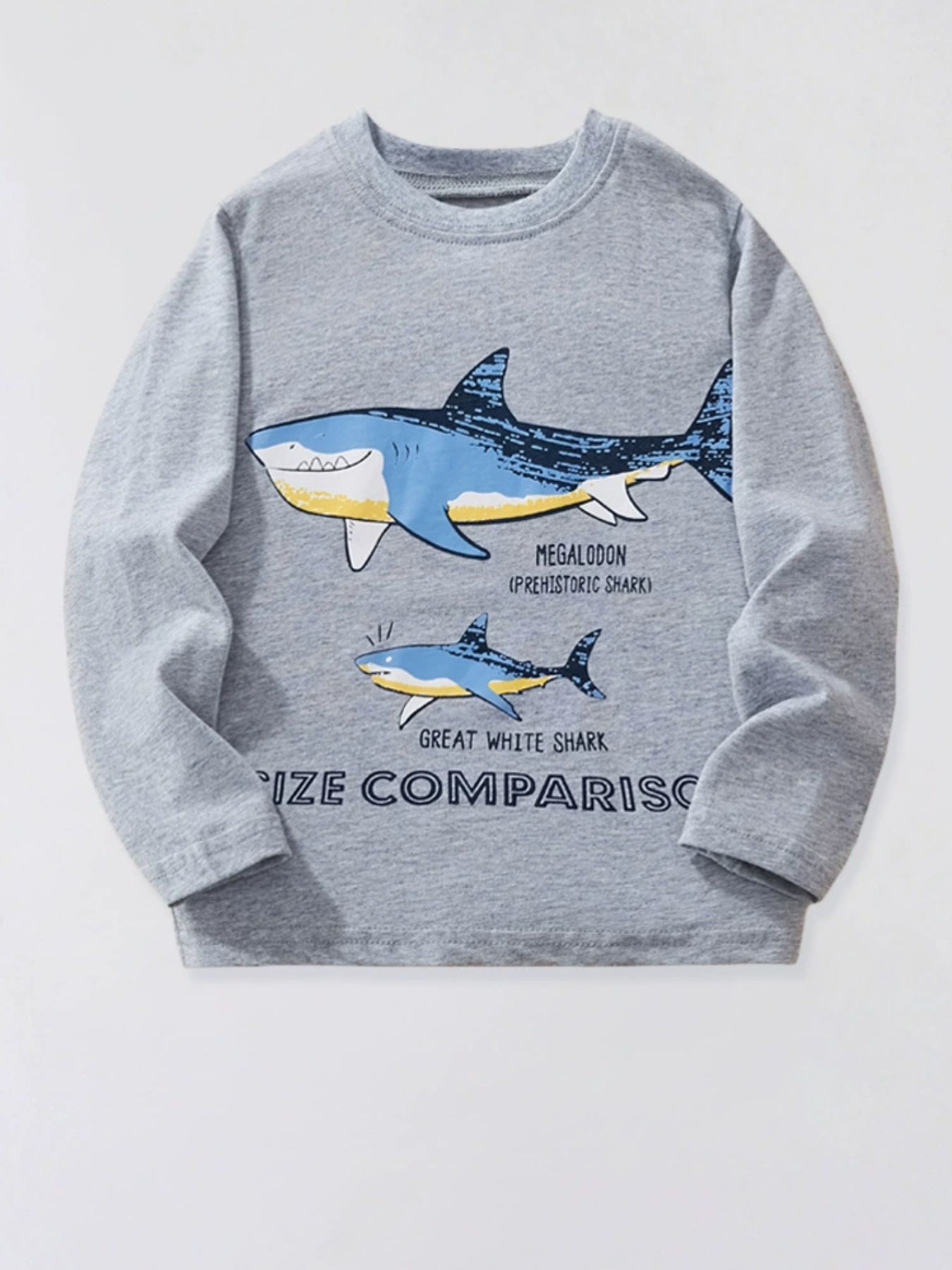 Children's Long Sleeve Shark Graphic T-Shirt