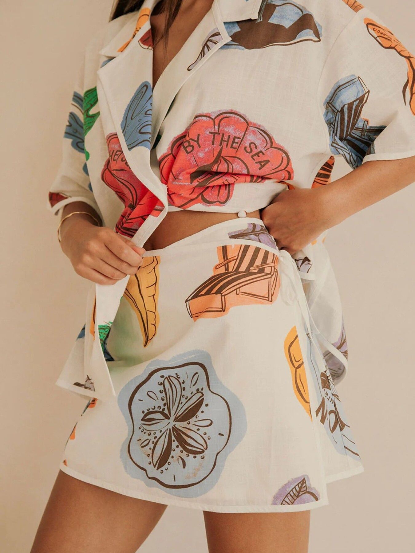 Button Up Short Sleeve Shirt and Shorts Set