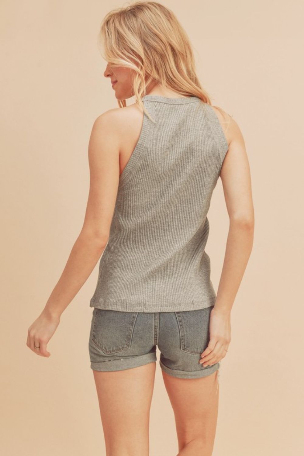 Ribbed Round Neck Tank
