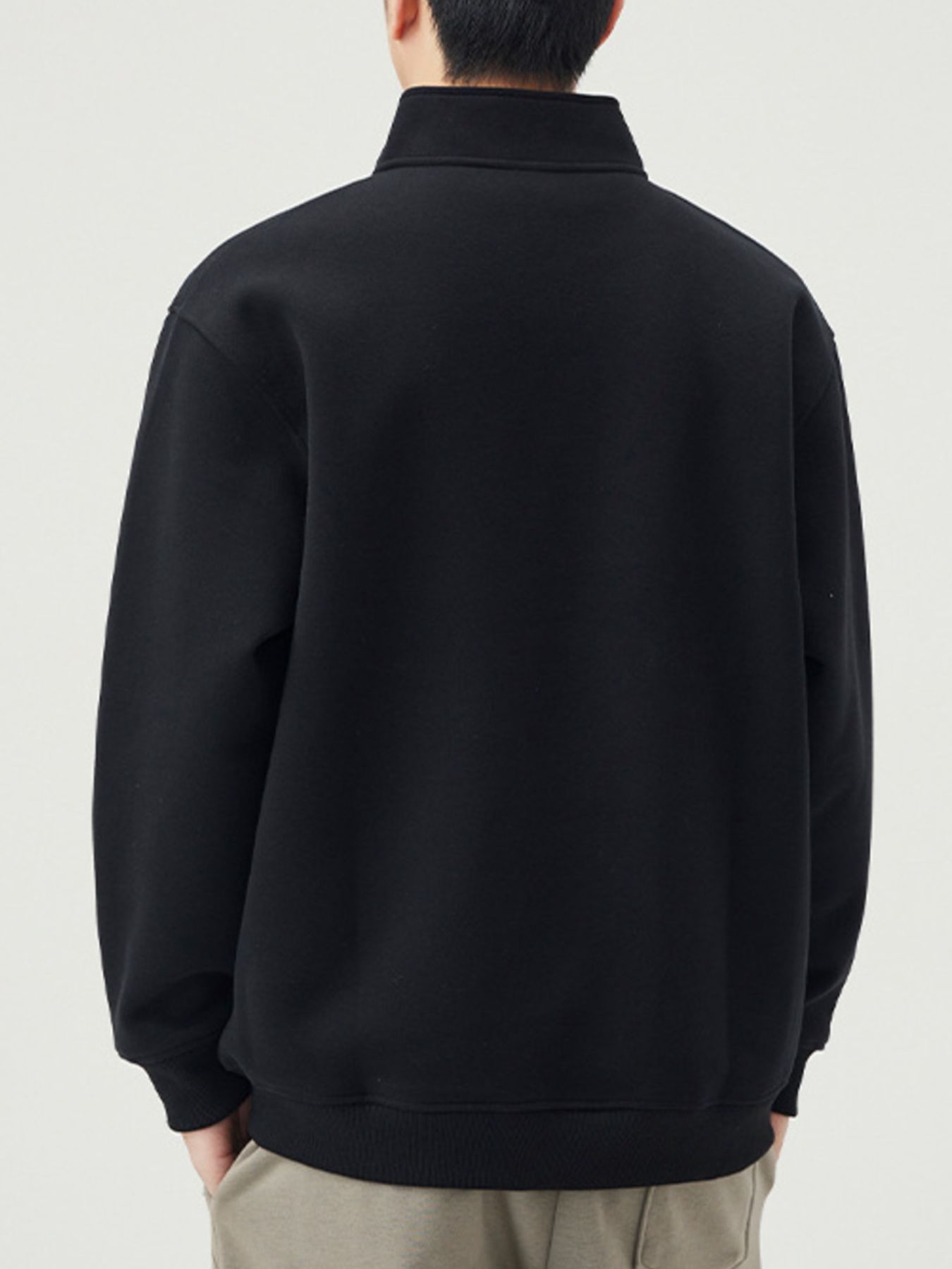 Men's Plus Size Button Detail Long Sleeve Sweatshirt