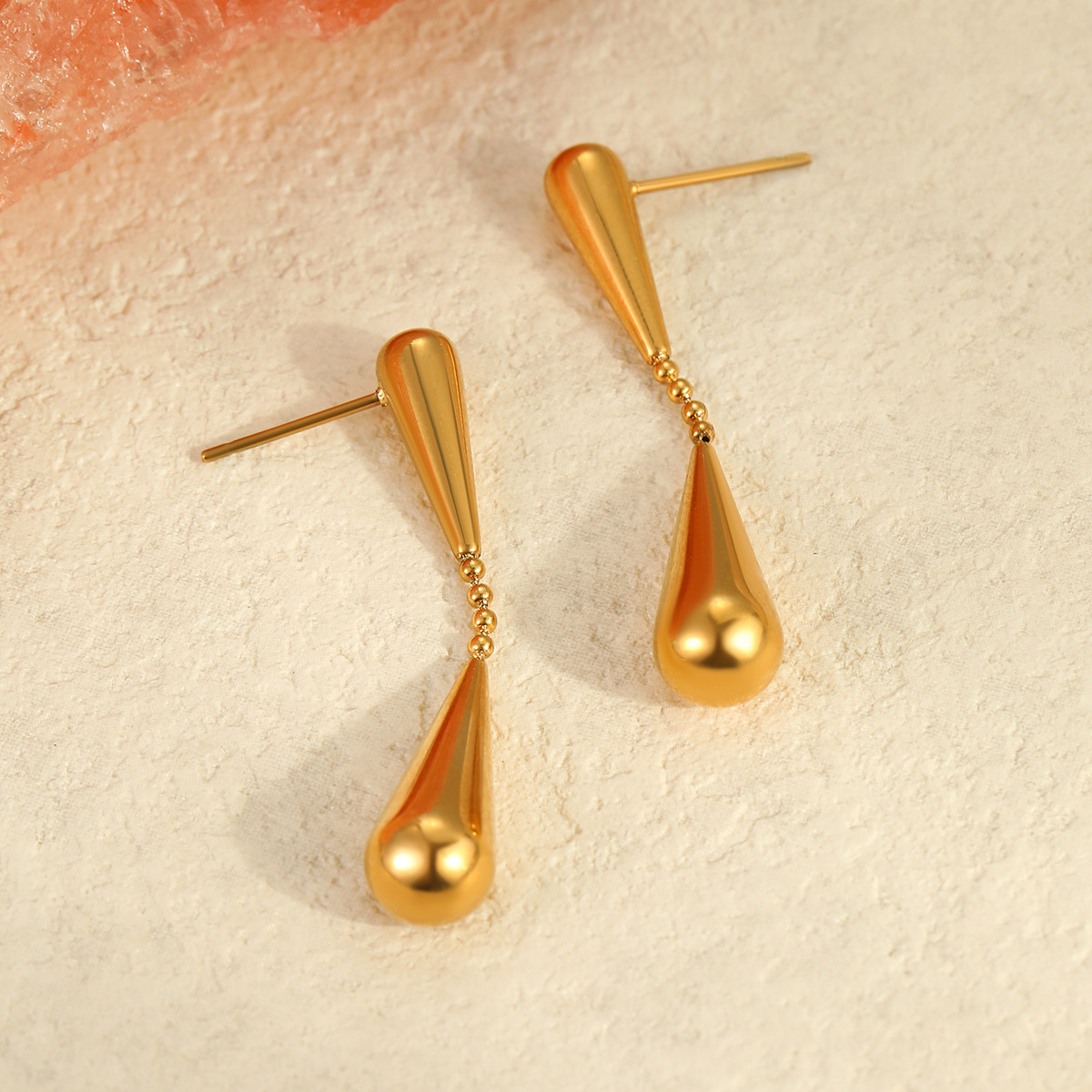 18K Gold-Plated Teardrop Drop Earrings