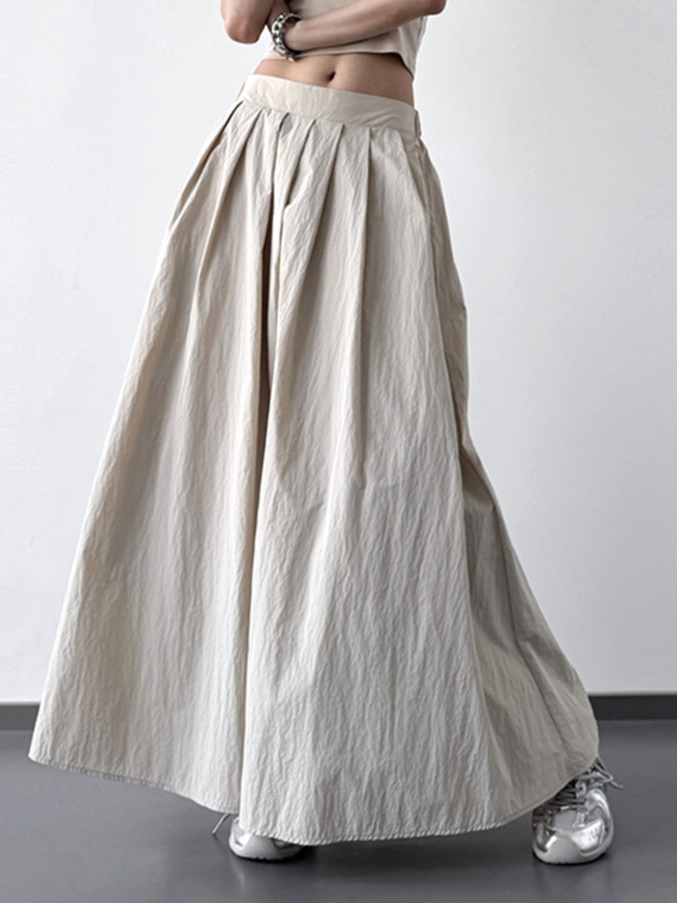 Pleated Maxi Skirt