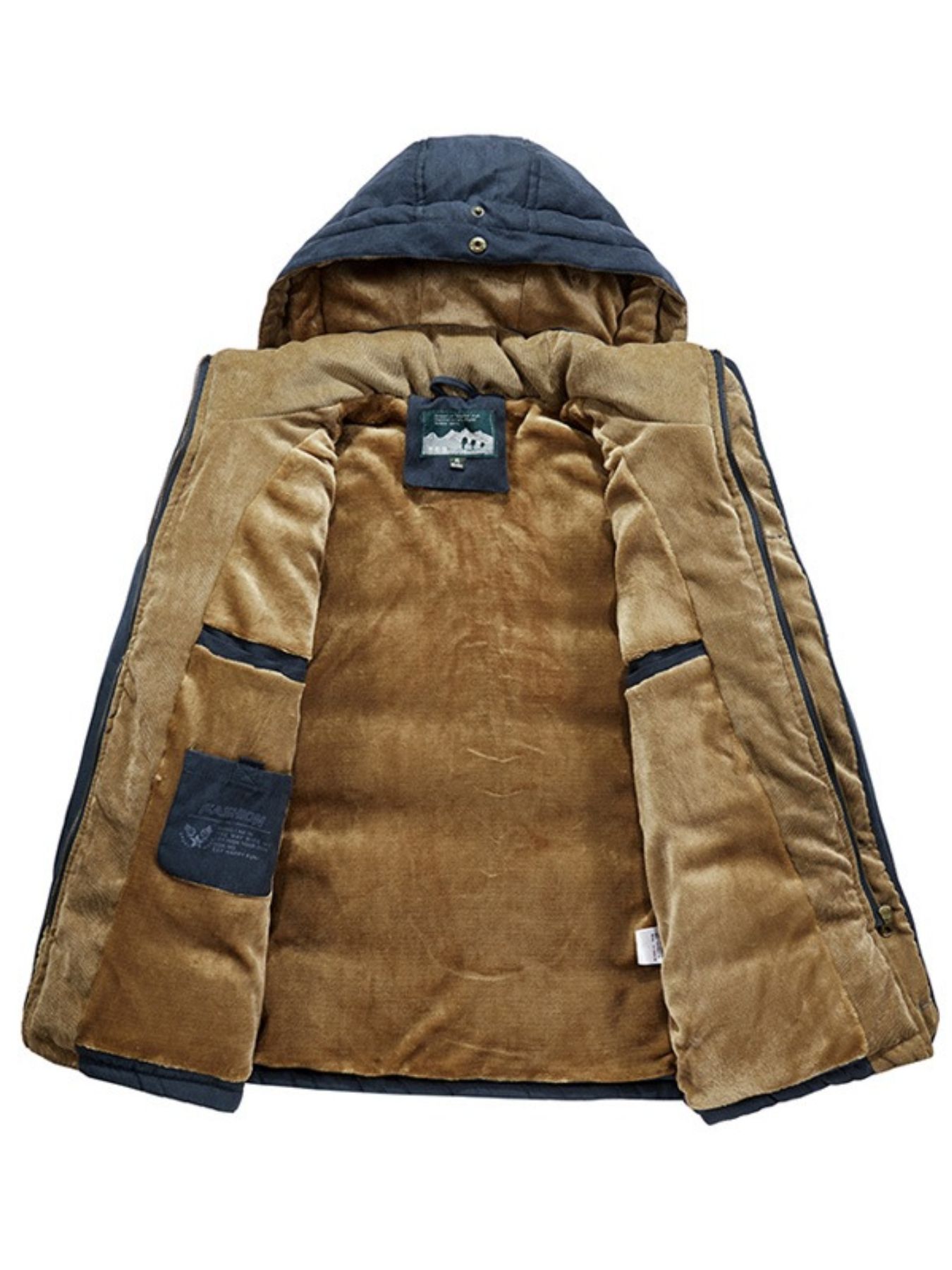 Men's Plus Size Warm Hooded Zip Up Winter Coat