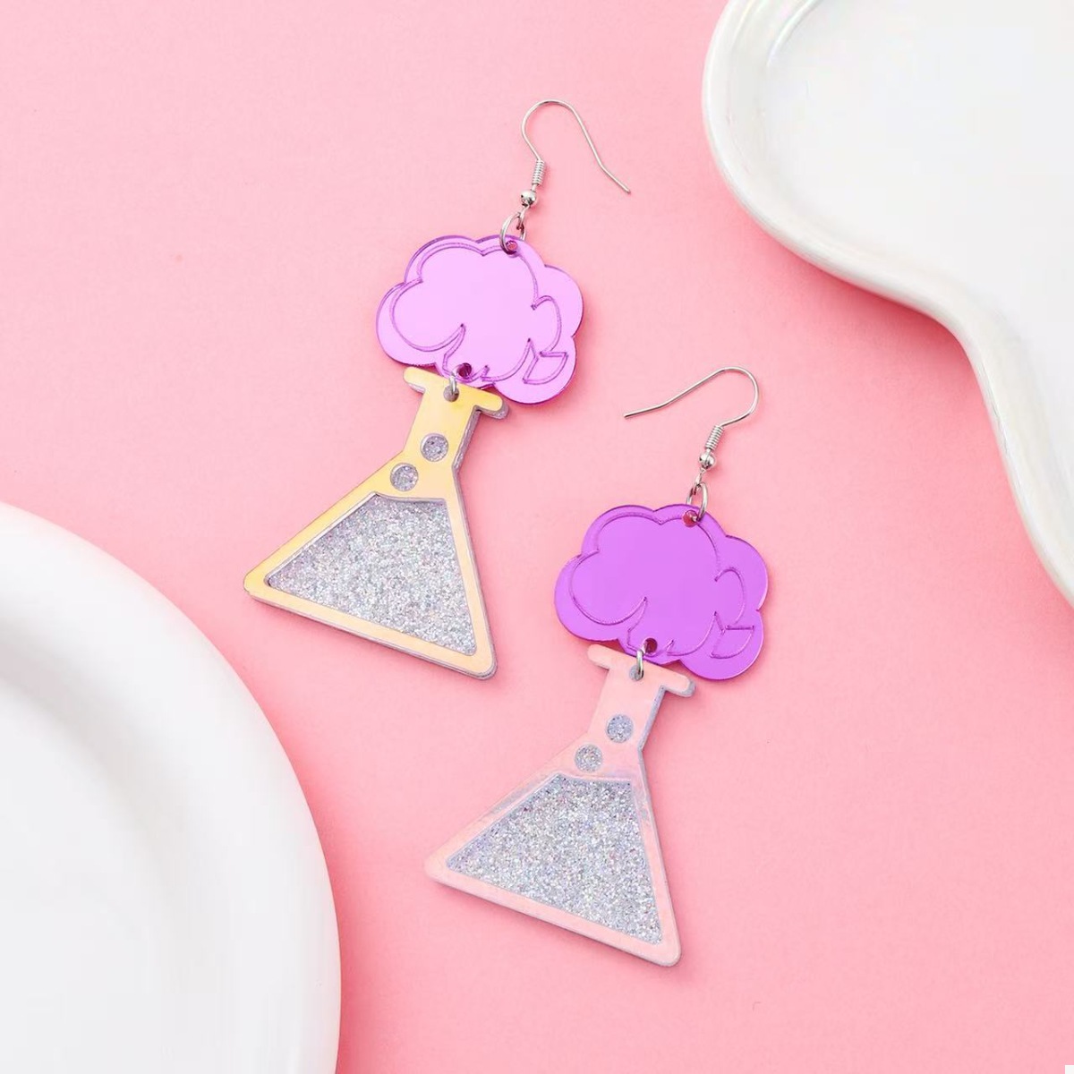 Funky Science Beaker Dangle Earrings