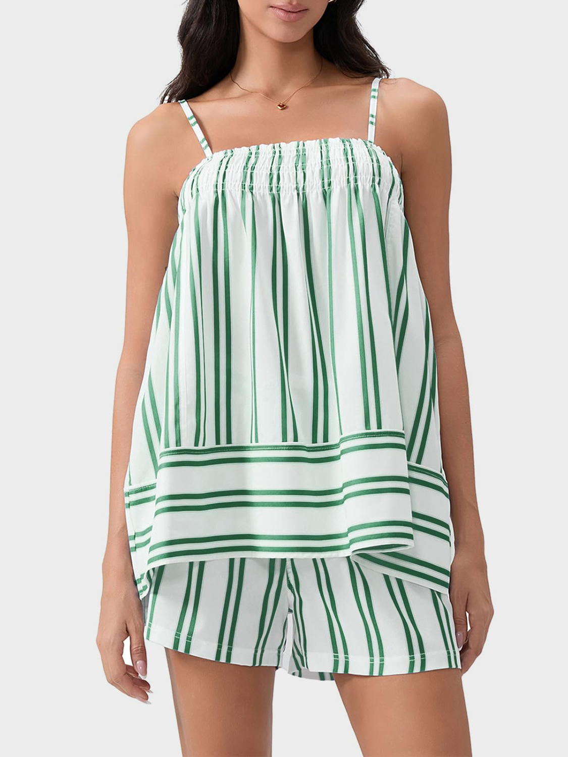 Smocked Square Neck Cami and Shorts Set