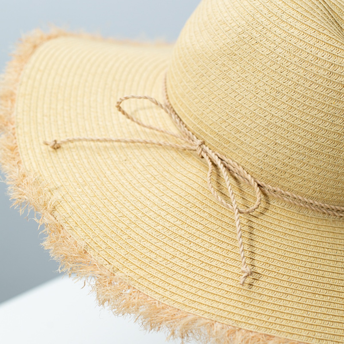 Frayed Brim Straw Hat 5