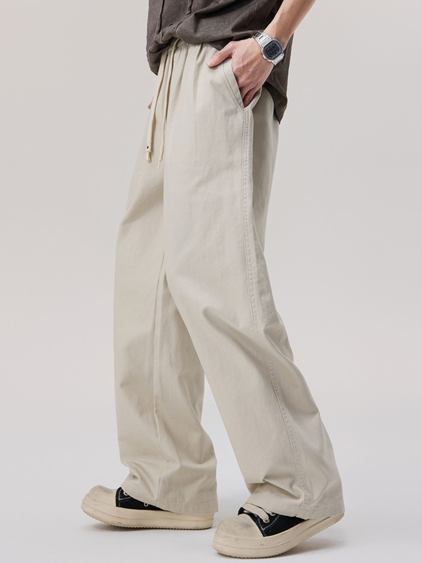 Men's Casual Wide-Leg Drawstring Pants