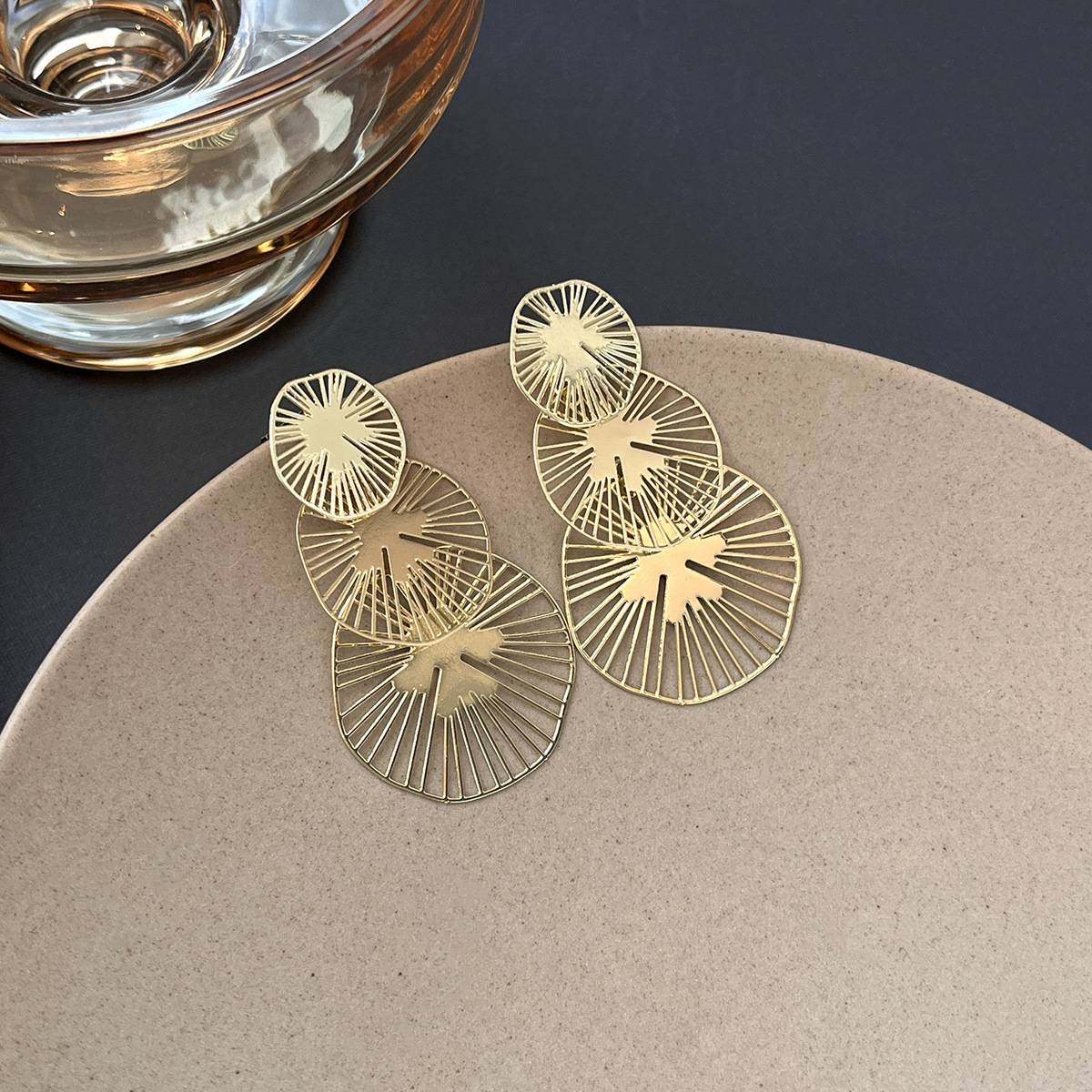 18K Gold-Plated Geometric Drop Earrings