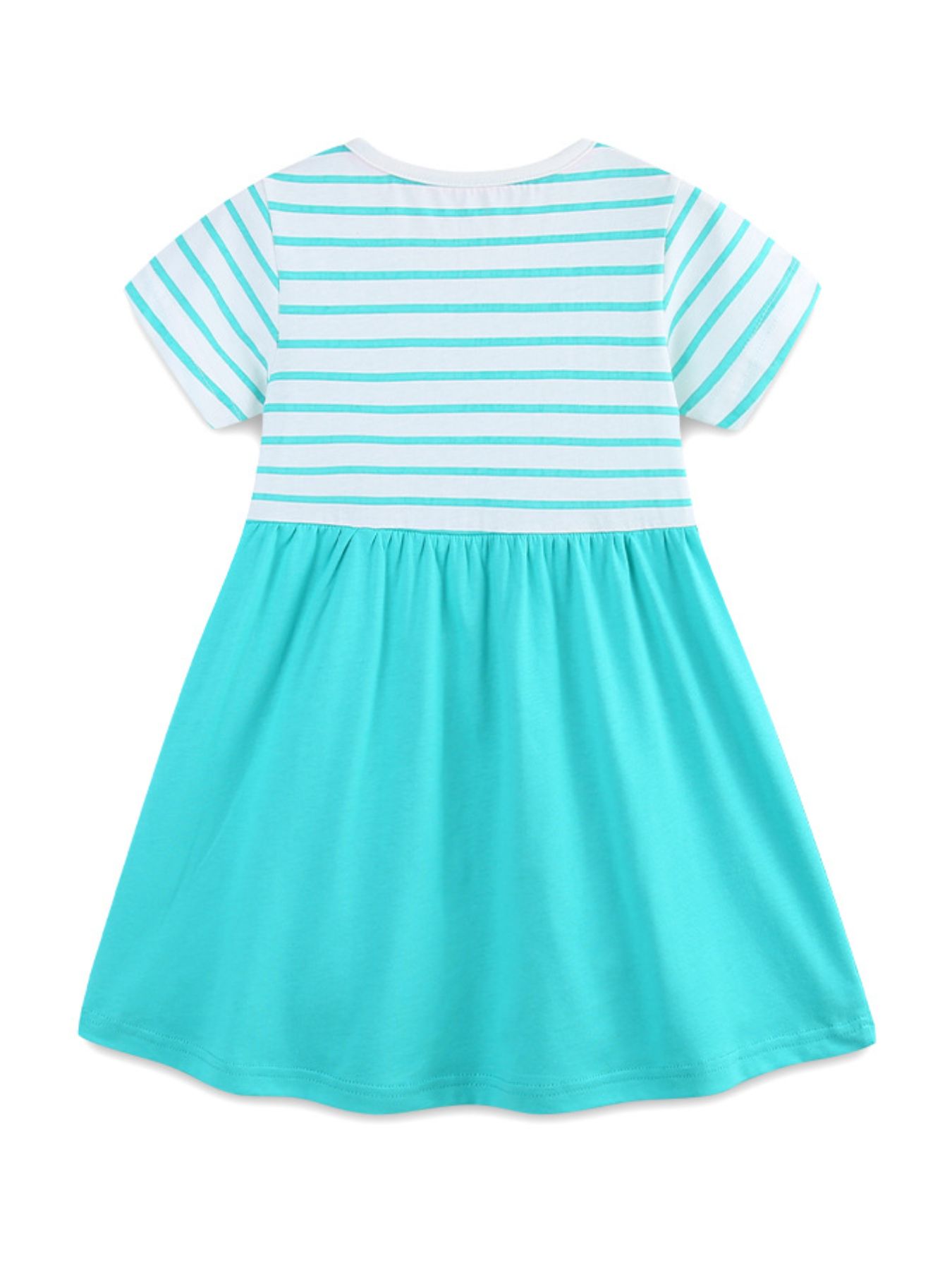 Children's Striped Turtle and Fish Embroidered Dress 5