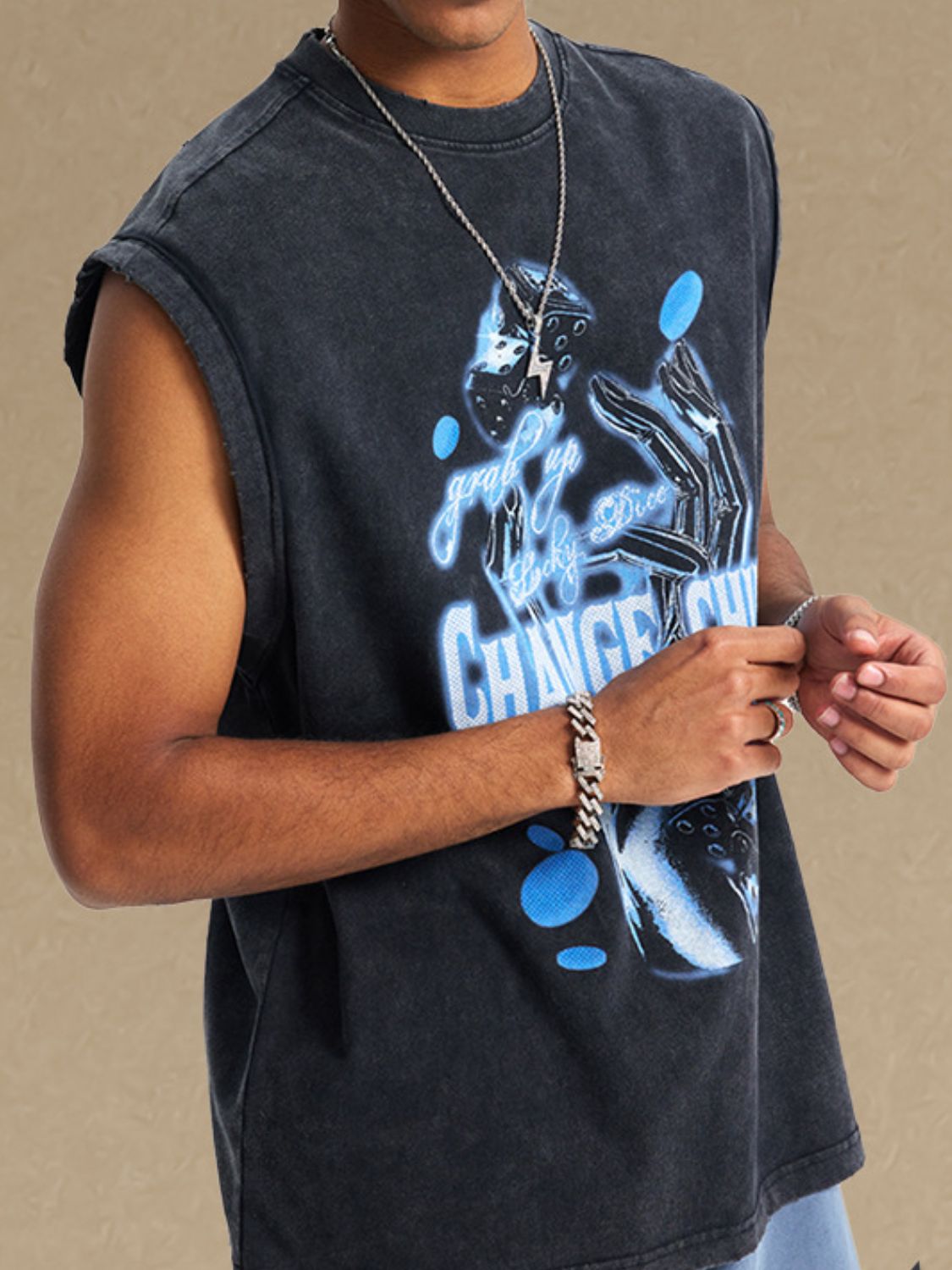 Men's Graphic Round Neck Tank