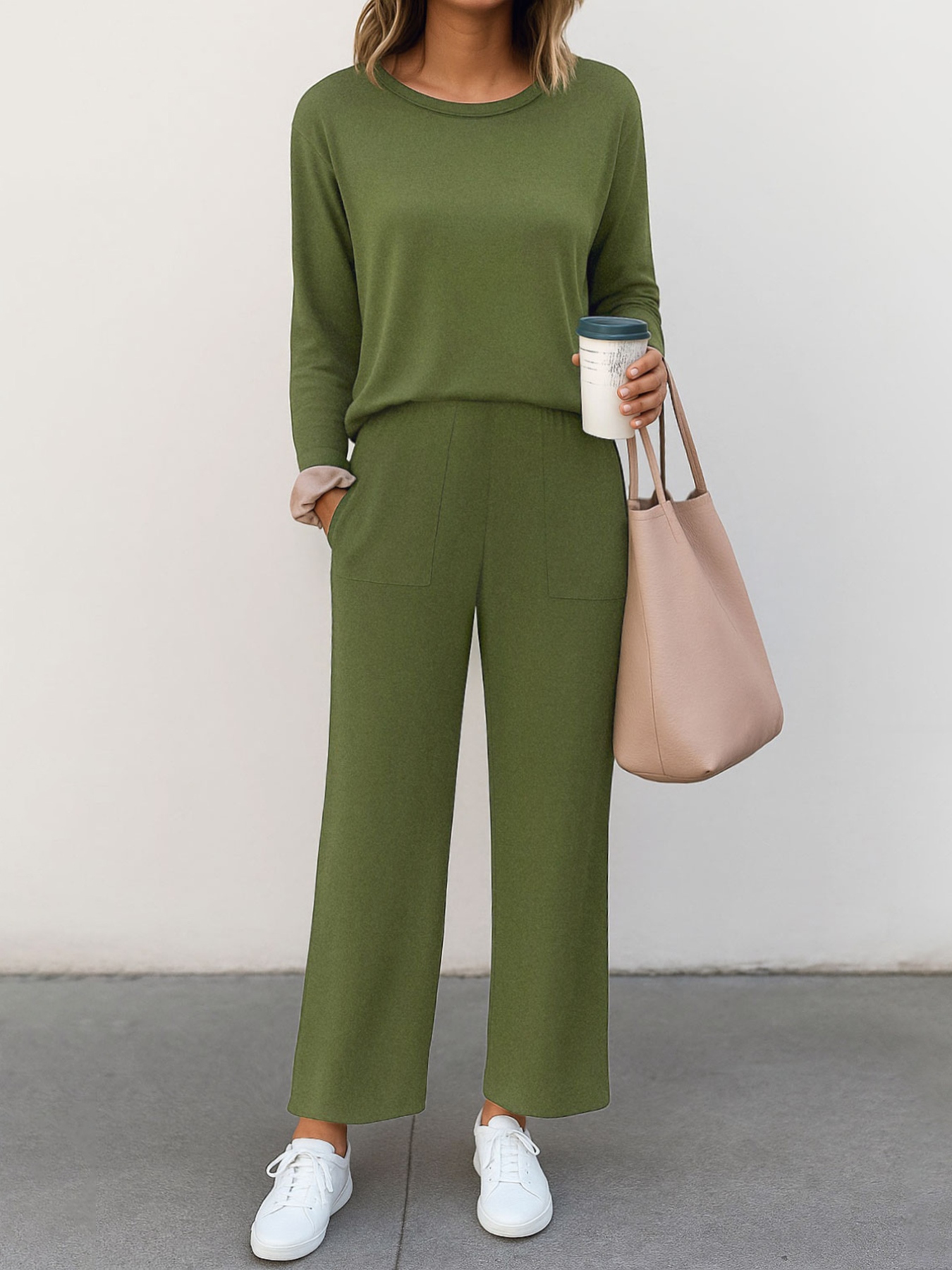 Long Sleeve Top and Wide Leg Pants Set