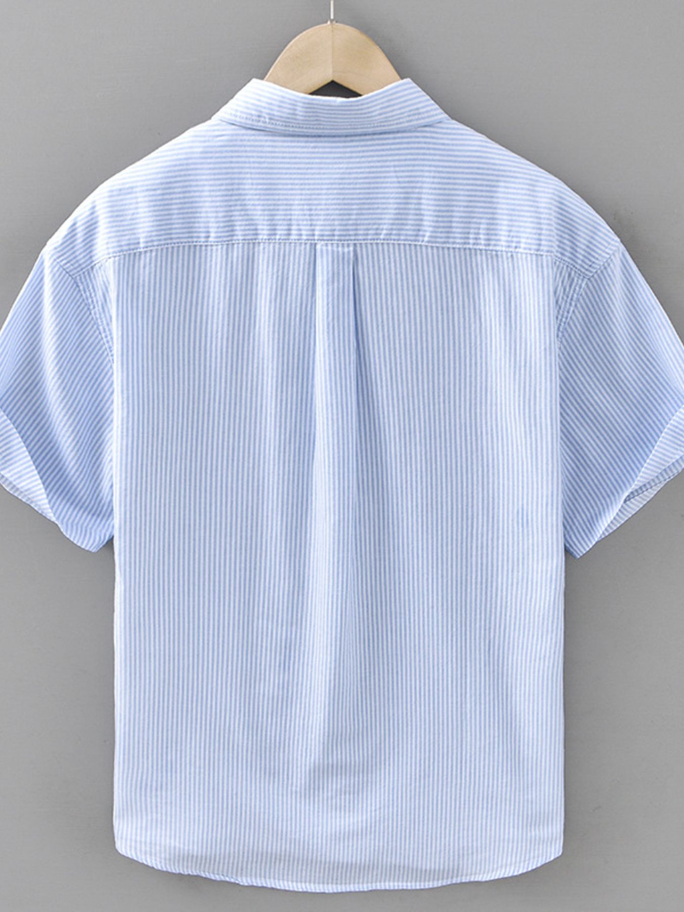 Men's Plus Size Striped Button Up Short Sleeve Shirt