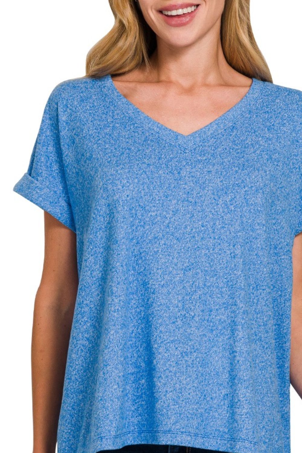 Soft Melange Hacci V-neck Tee
