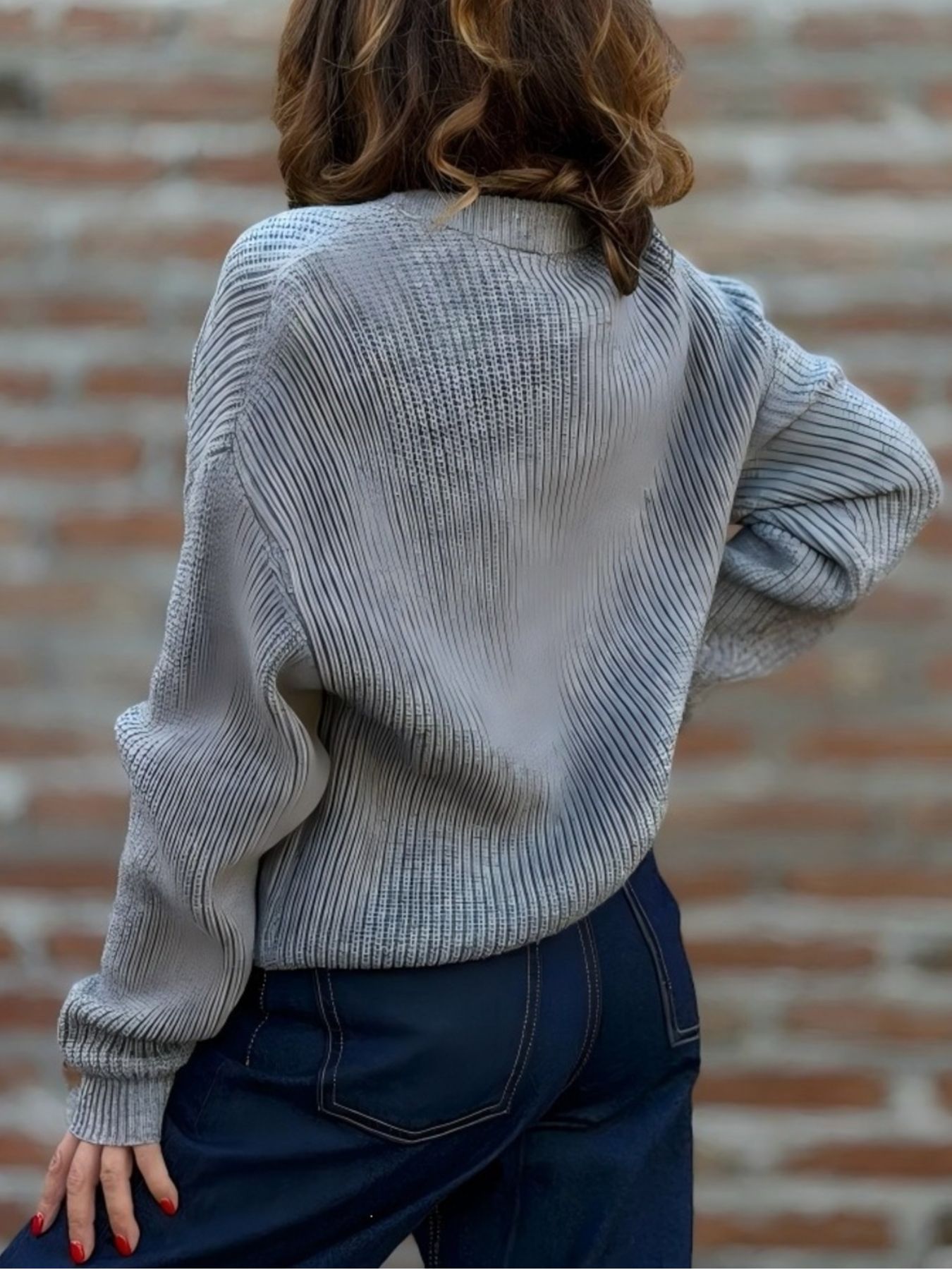 Full Size V-Neck Button-Up Knit Cardigan Plus Size view 2