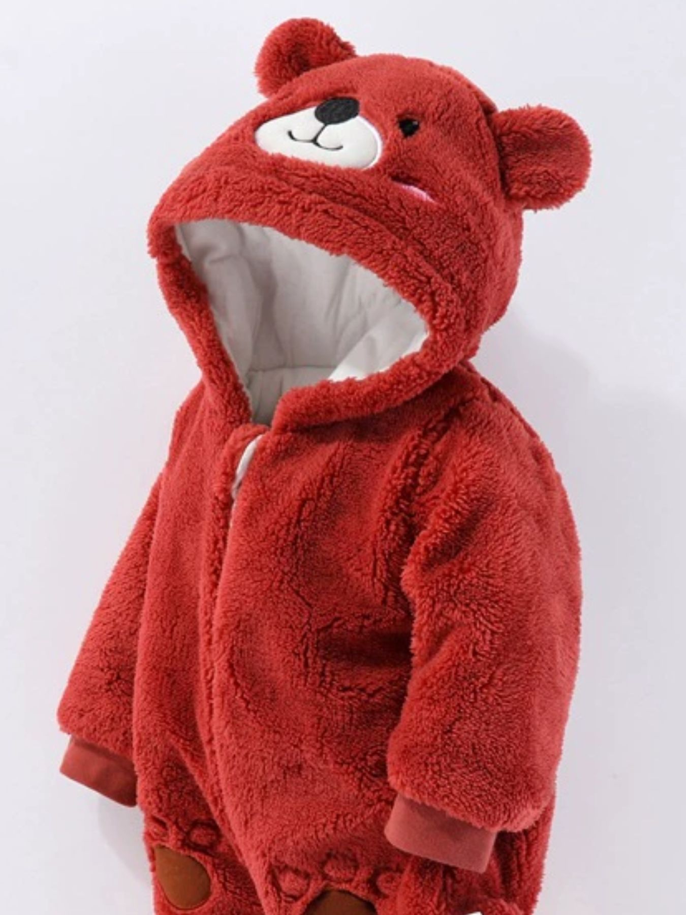 Children's Cozy Bear Hooded Fleece One-Piece