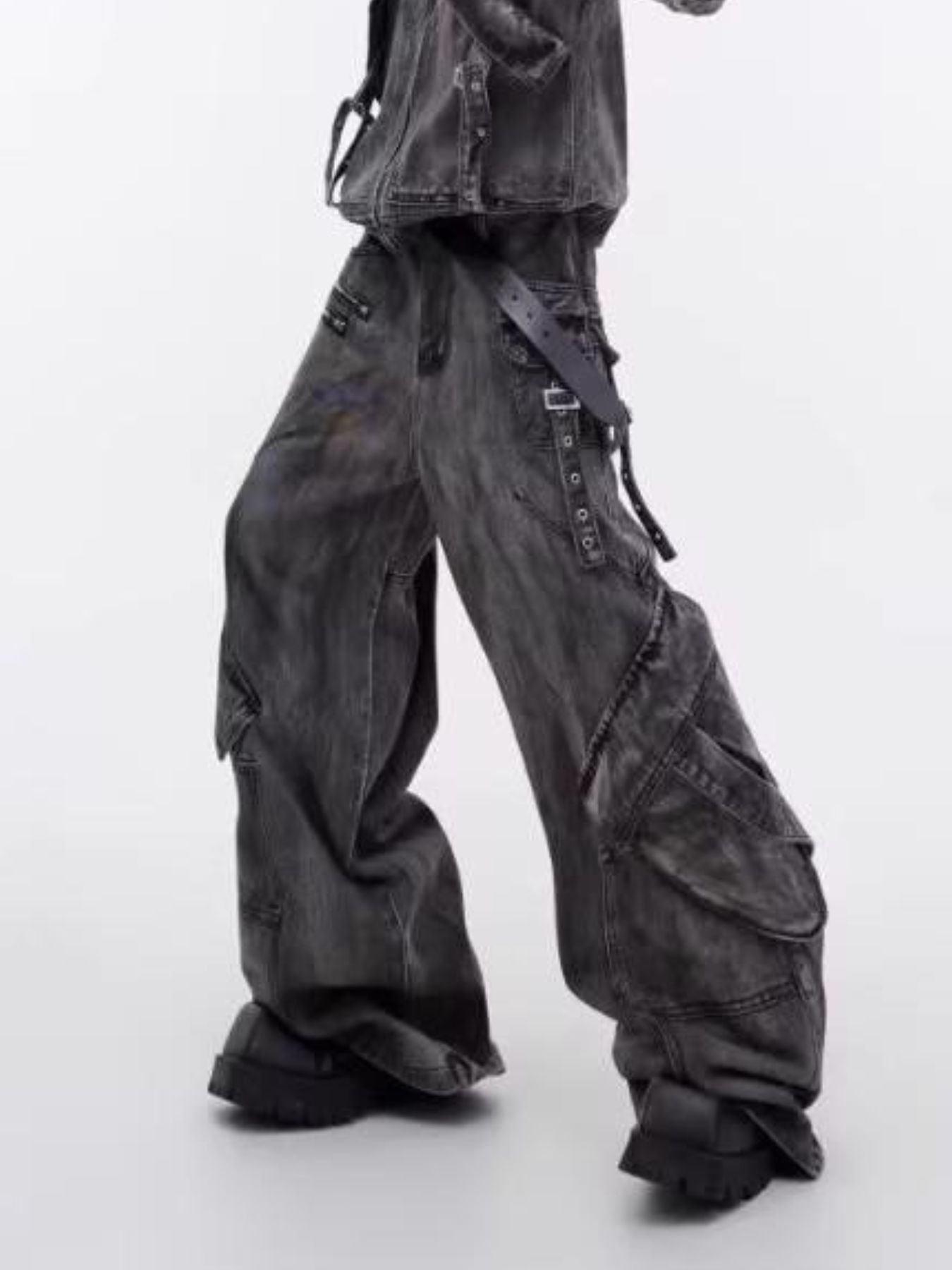 Men's Plus Size Wide Leg Cargo Jeans