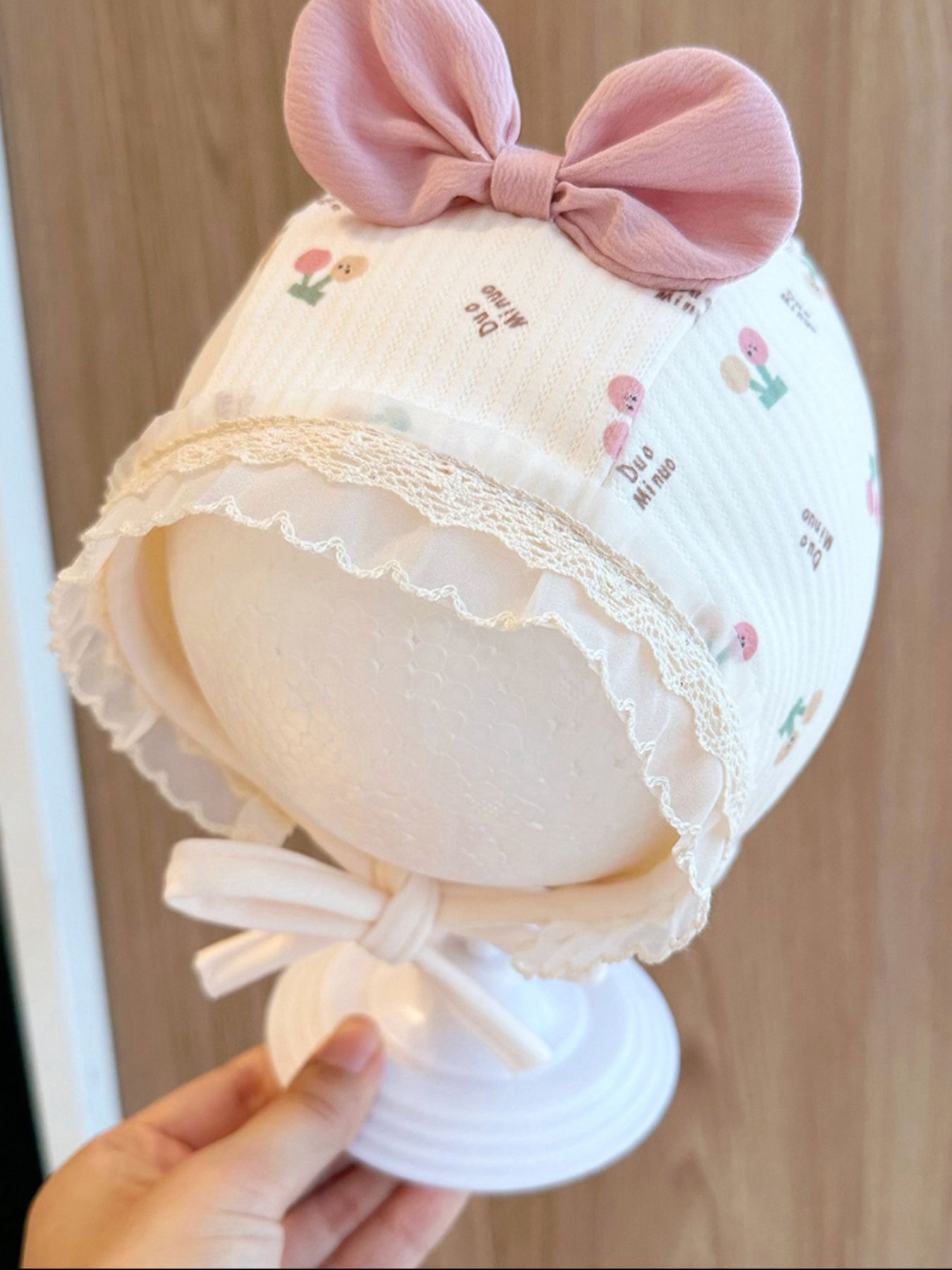 Children's Lace Detail Cute Bowknot Hat