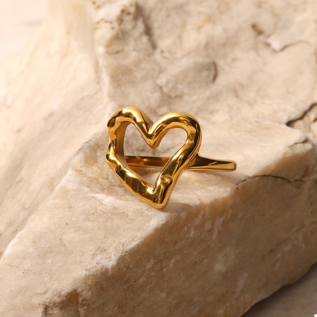 18K Gold-Plated Heart Ring