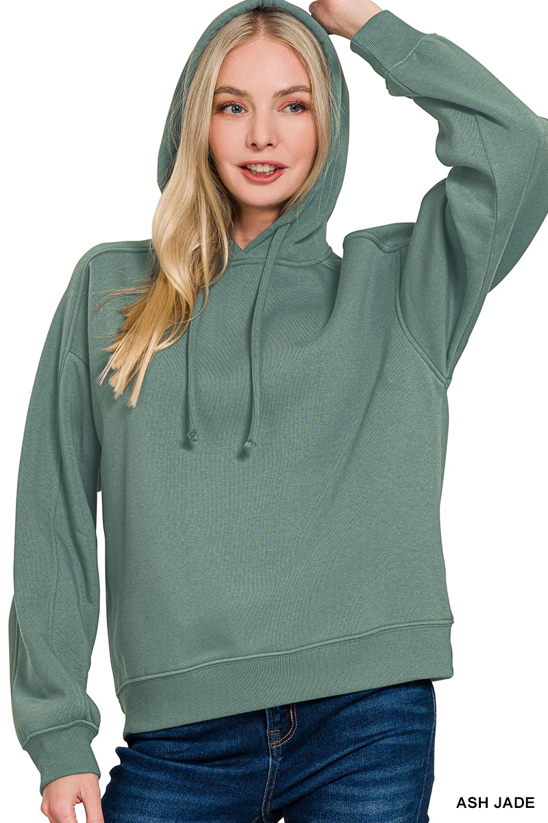 Drawstring Relaxed Fit Fleece Hoodie