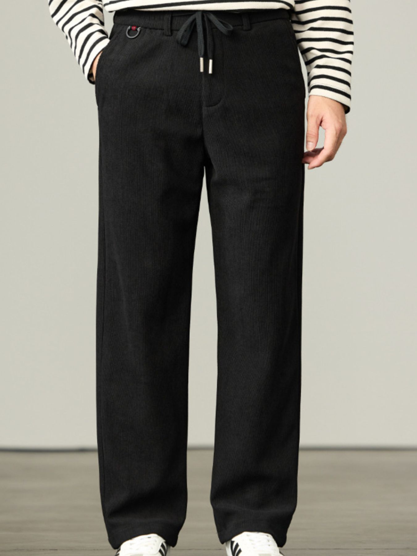 Men's Plus Size Straight-Leg Drawstring Pants