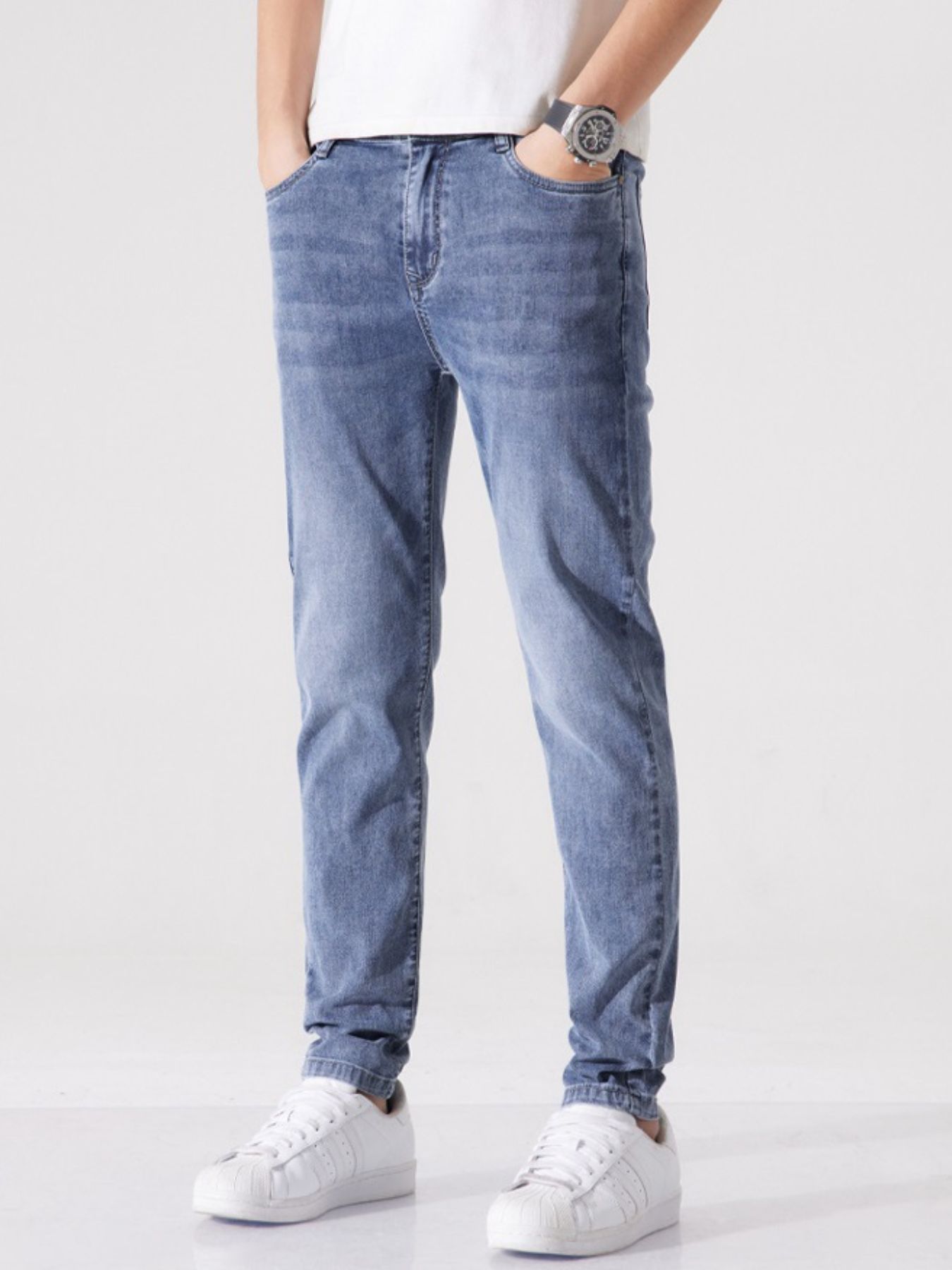 Men's Washed Slim Fit Jeans