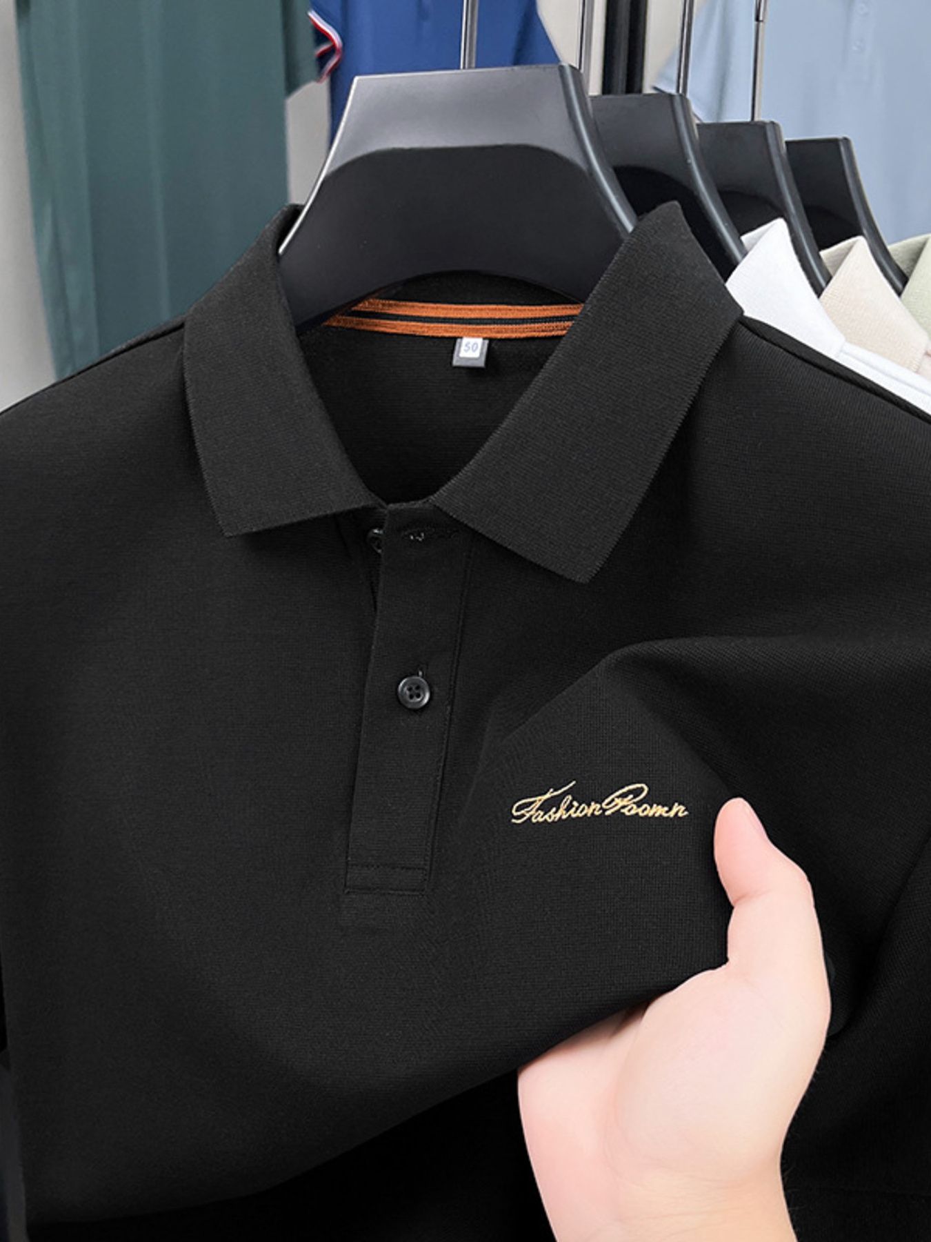 Men's Plus Size Button Detail Short Sleeve Polo