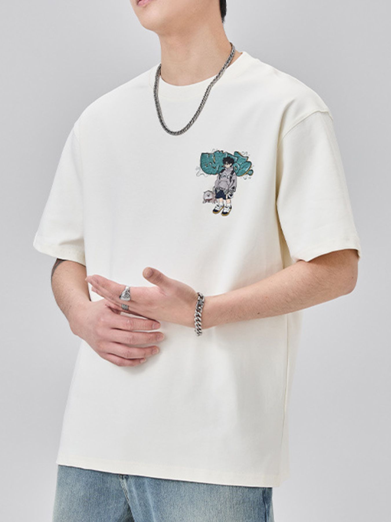 Men's Plus Size Round Neck Short Sleeve T-Shirt