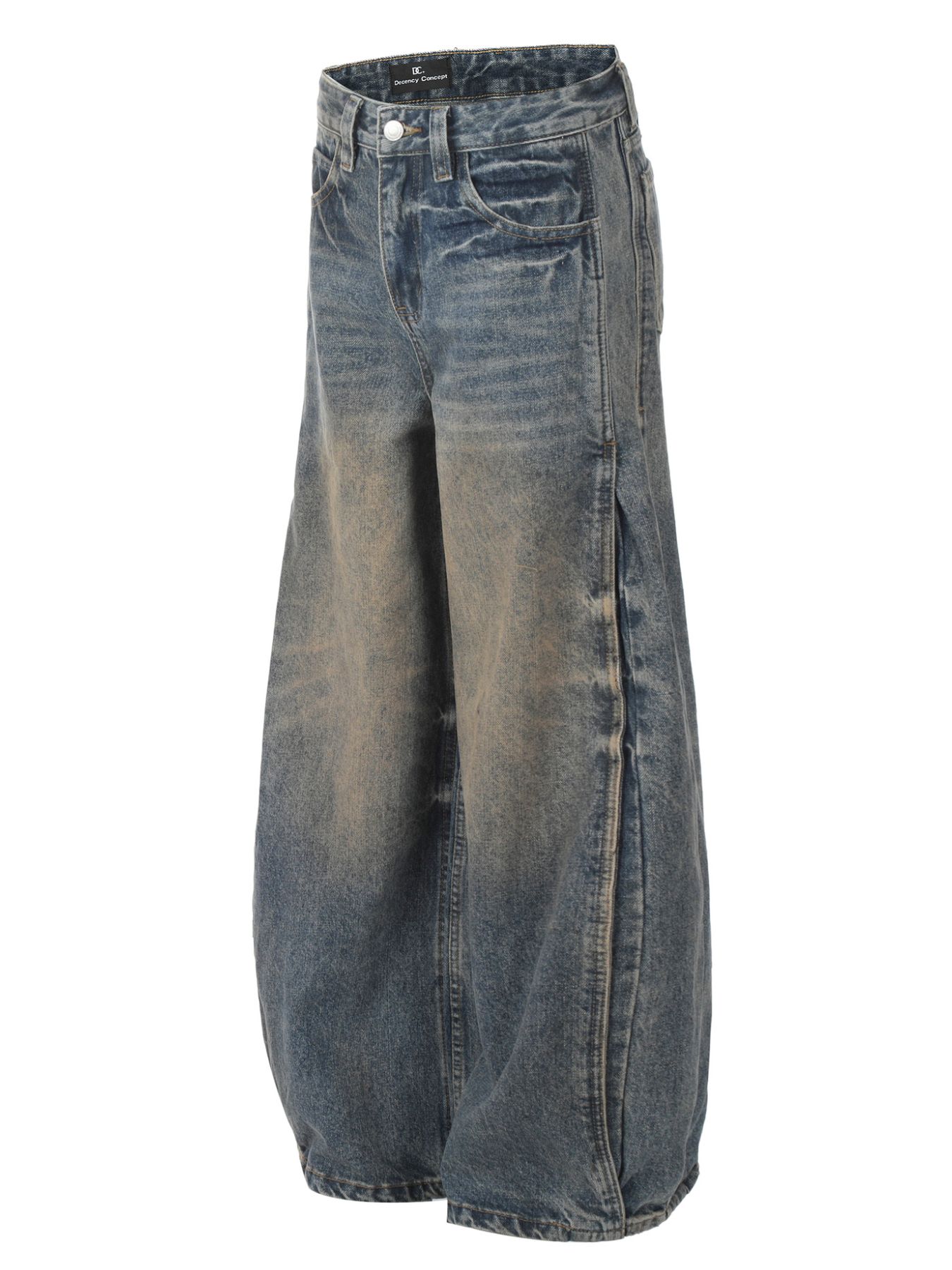 Men's Washed Curved Jeans