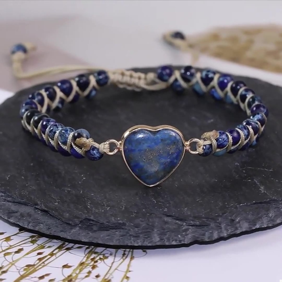 Heart Charm Beaded Bracelet