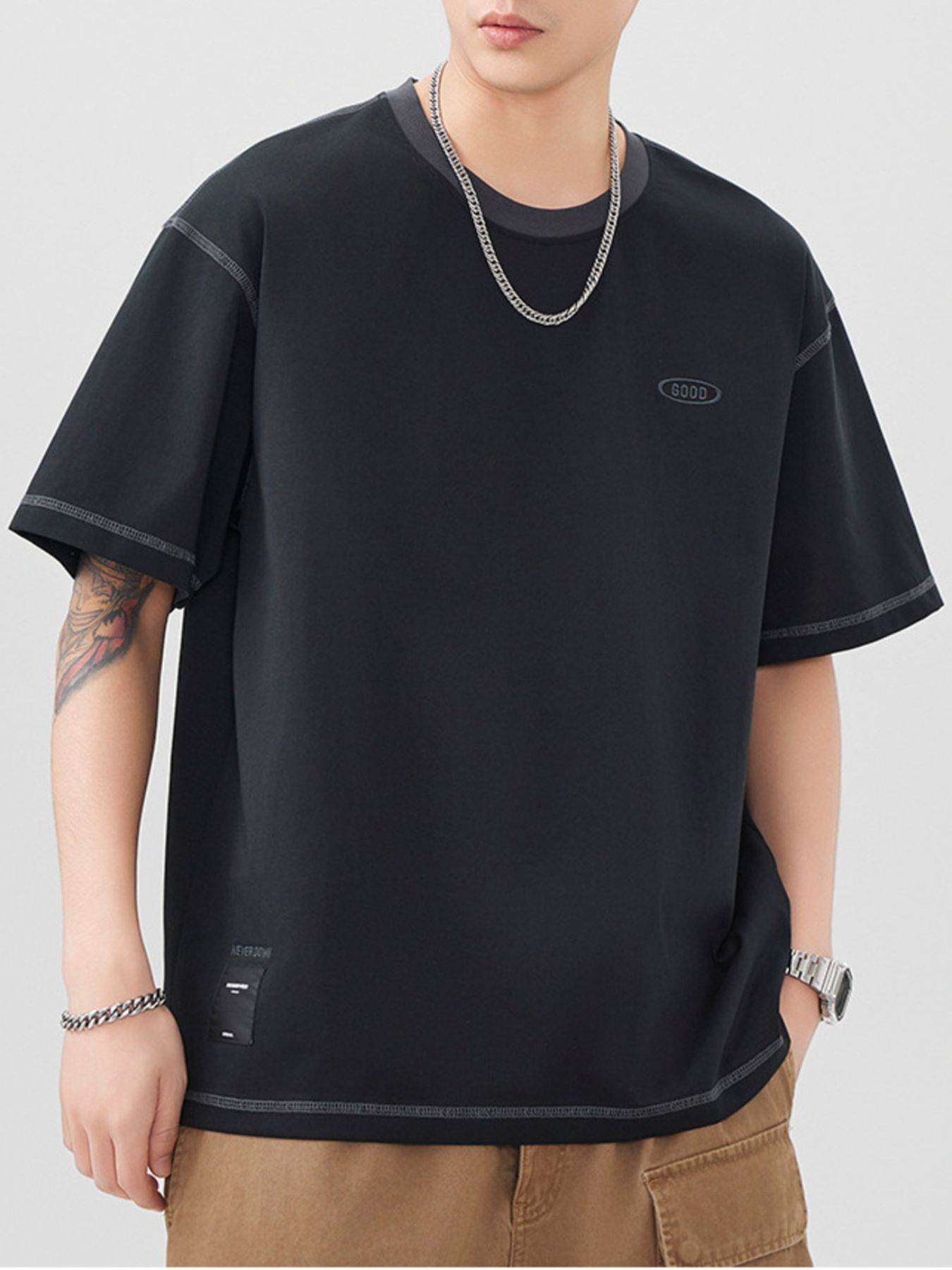 Men's Plus Size Round Neck Short Sleeve T-Shirt