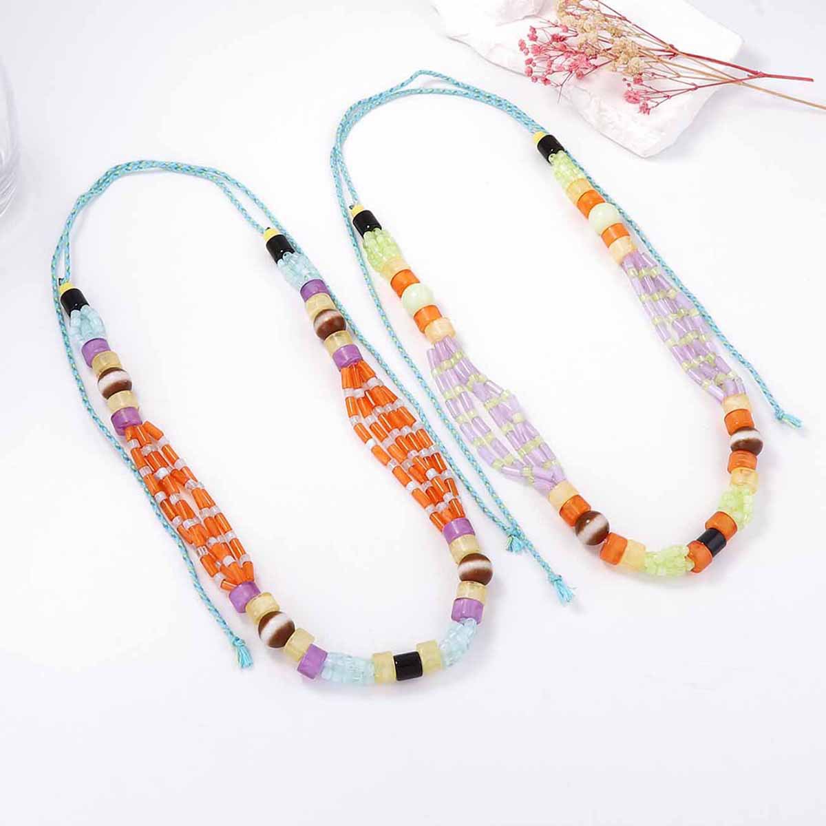 2 Piece Artificial Crystal Bead Necklace