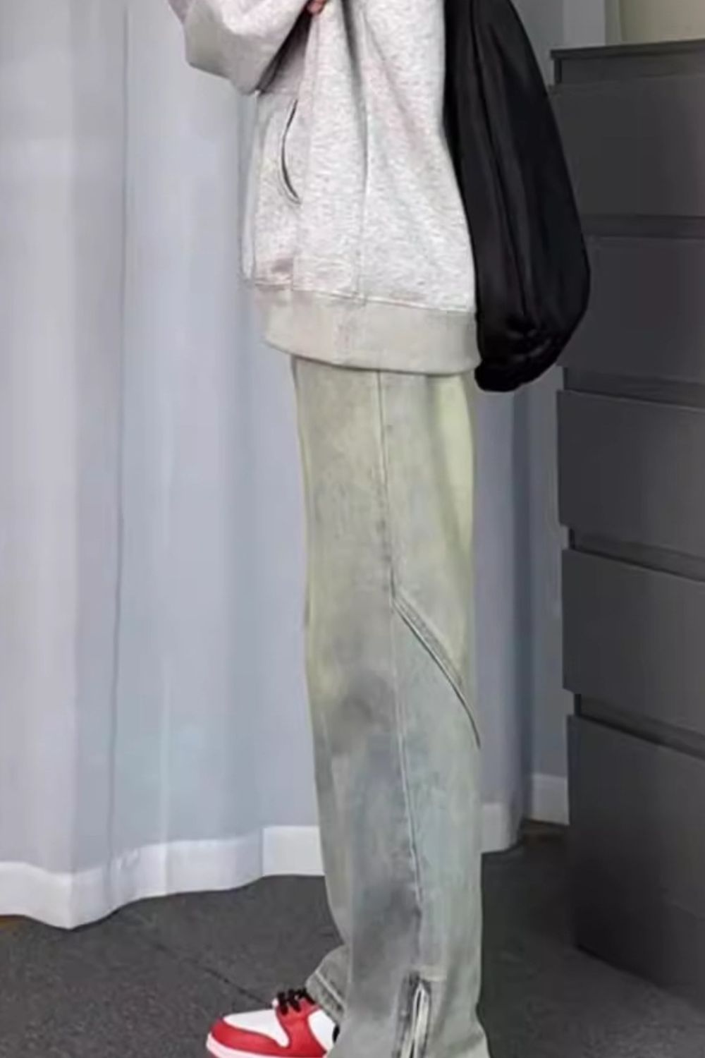 Men's Full Size Vintage Wash Wide Leg Jeans Plus Size