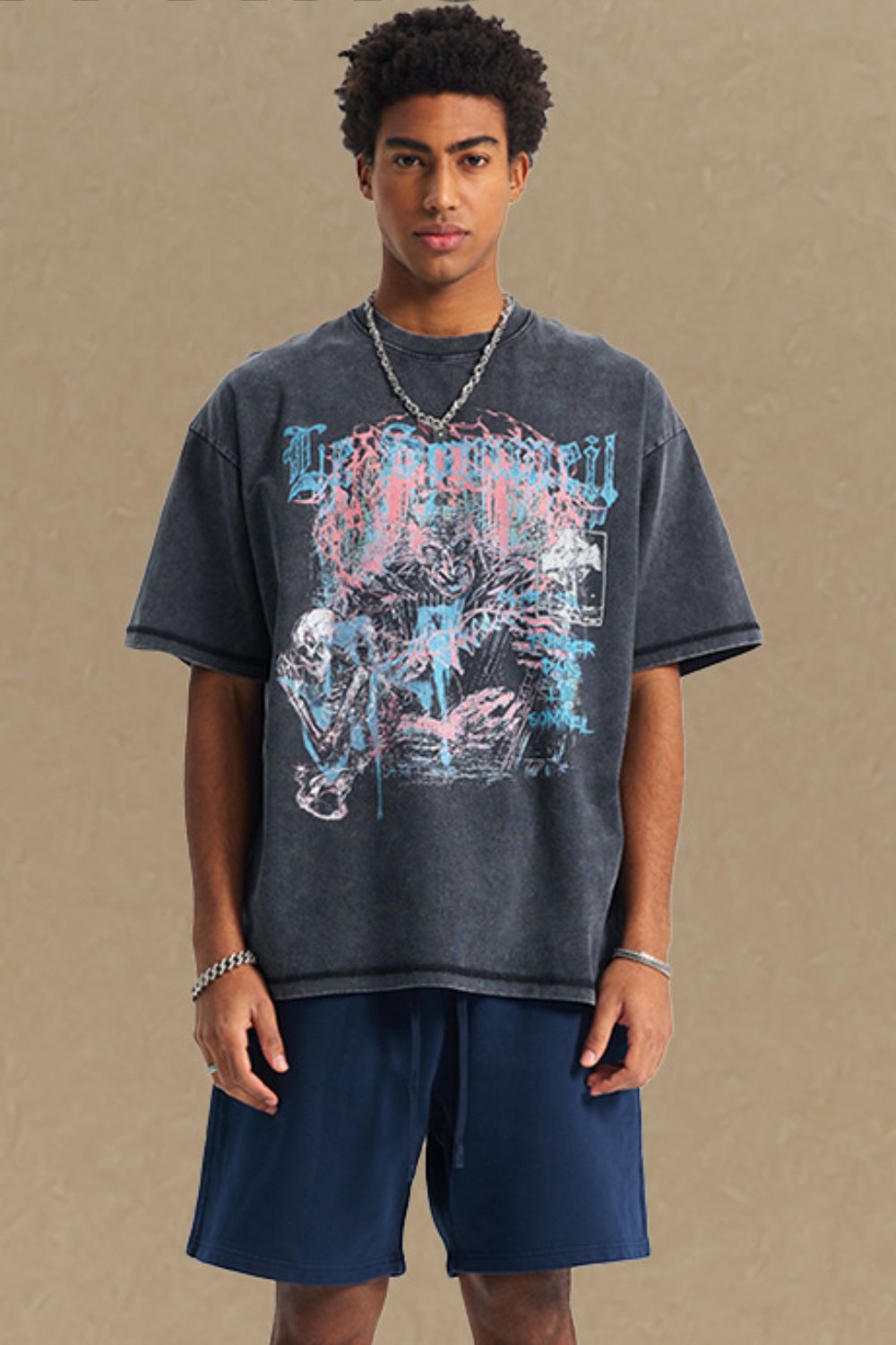 Men's Graphic Round Neck Half Sleeve T-Shirt