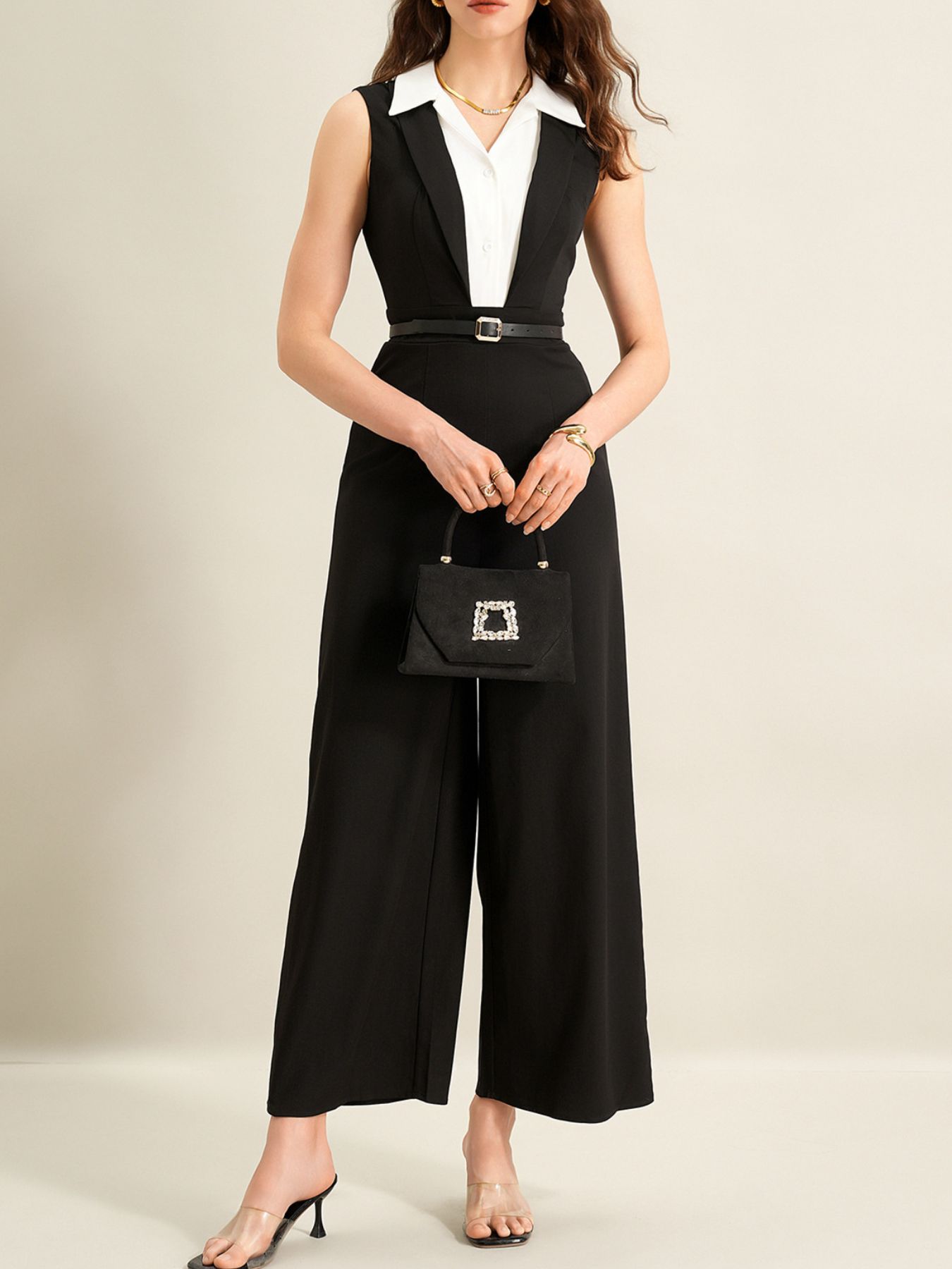 Sleeveless Wide Leg Jumpsuit