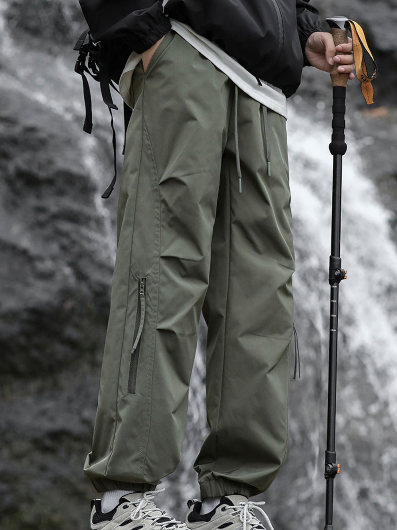 Men's Plus Size Cargo Pants with Zipper Pockets