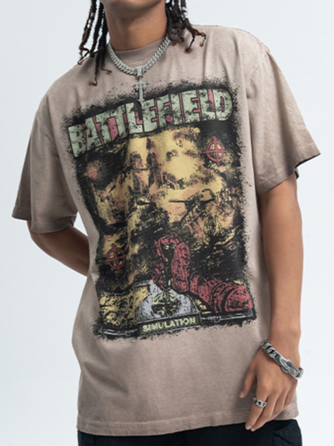 Men's Graphic Round Neck Short Sleeve T-Shirt