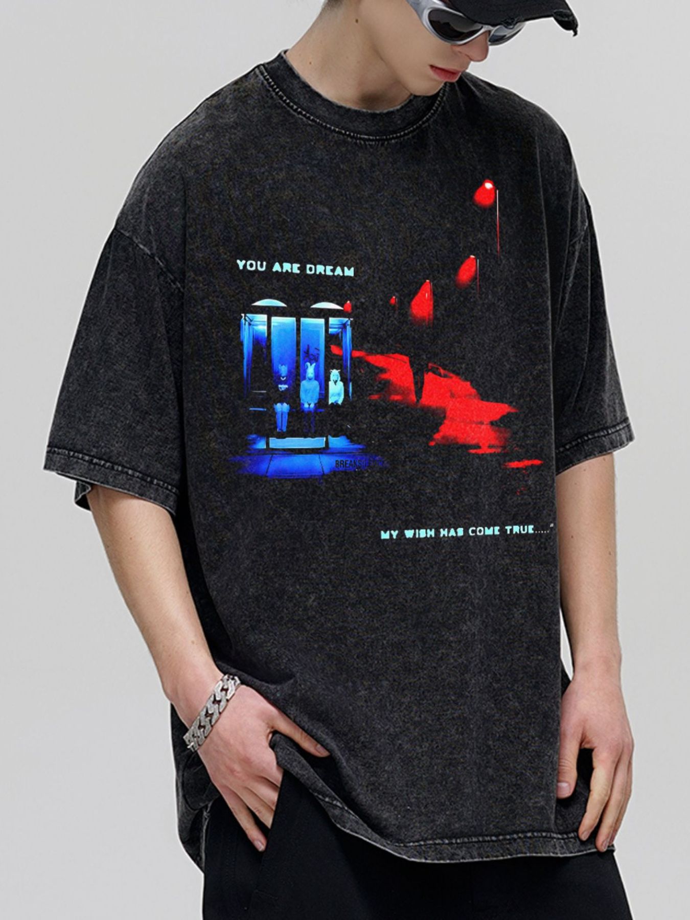 Men's Graphic Round Neck Oversized T-Shirt