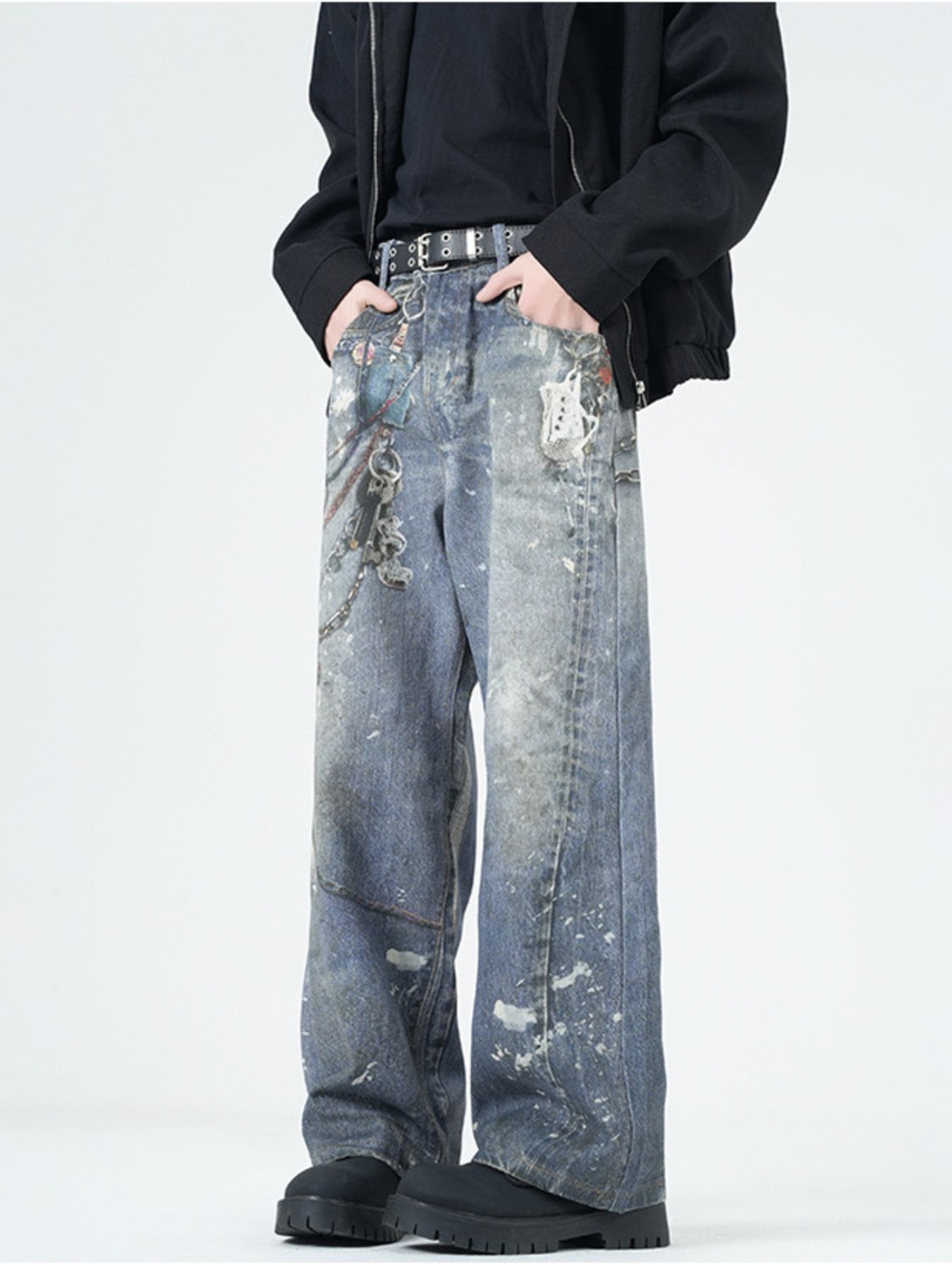 Men's Full Size Wide Leg Jeans Plus Size