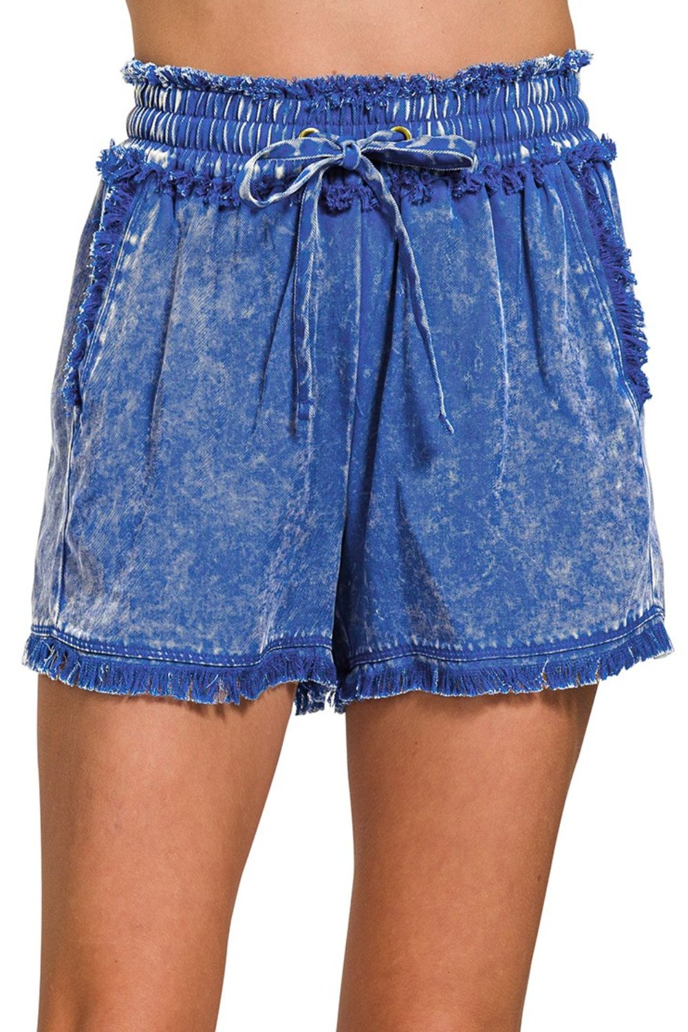 Mineral Frayed Hem Washed Shorts