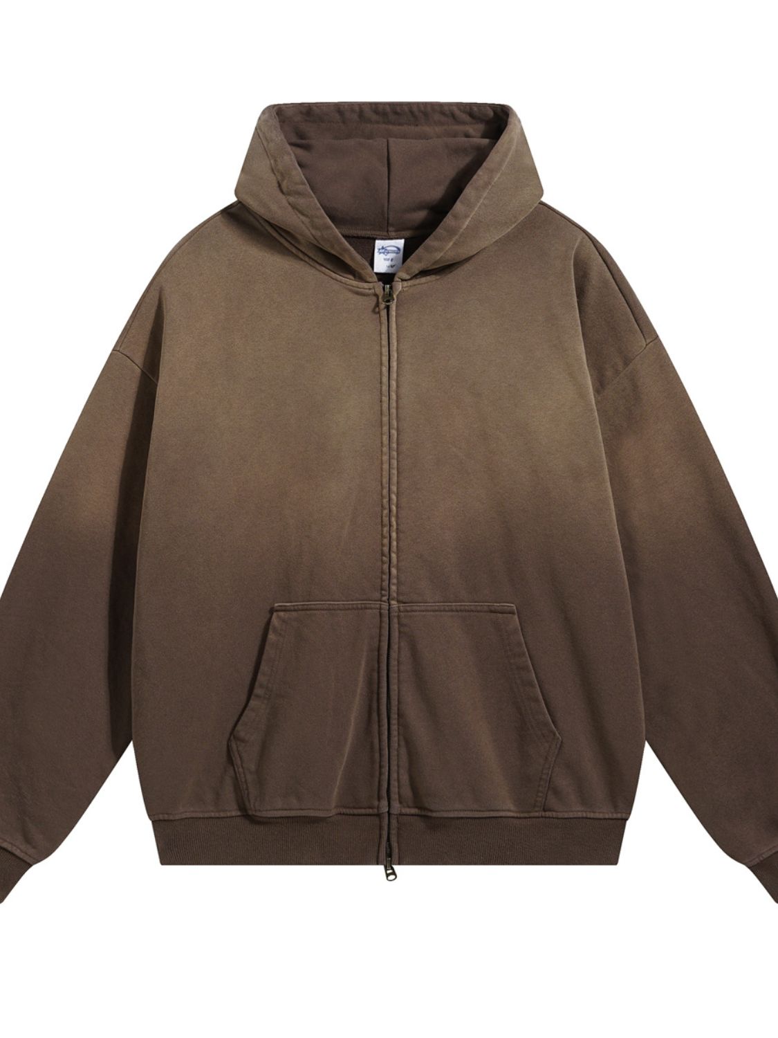 Men's Gradient Zip Up Drop Shoulder Hoodie