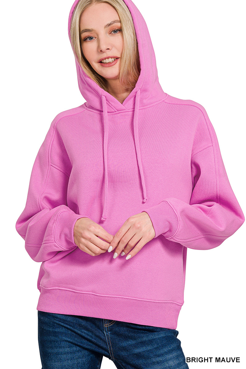 Drawstring Relaxed Fit Fleece Hoodie