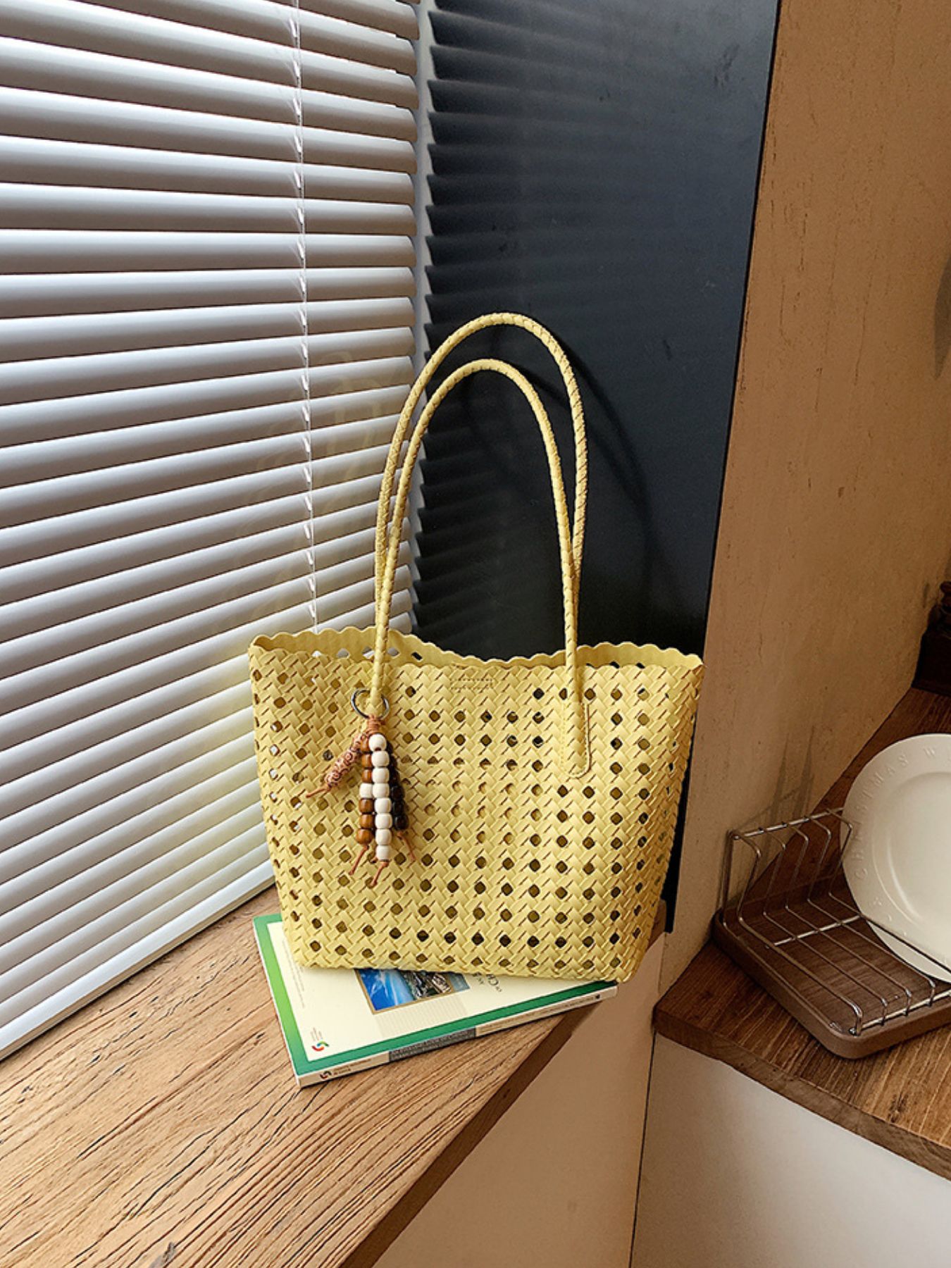 Cutout Leather Shoulder Bag