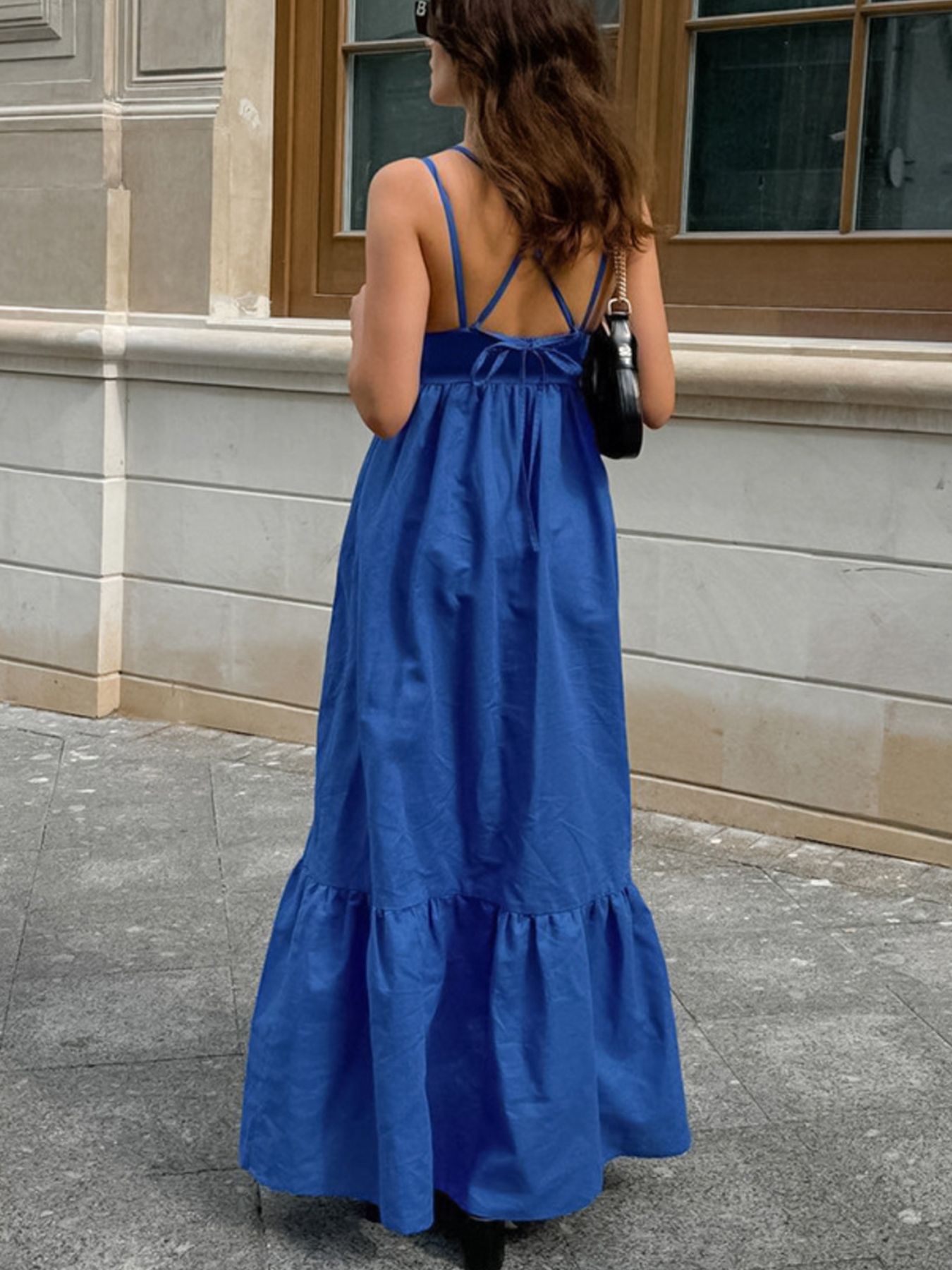 V-Neck Tiered Maxi Cami Dress