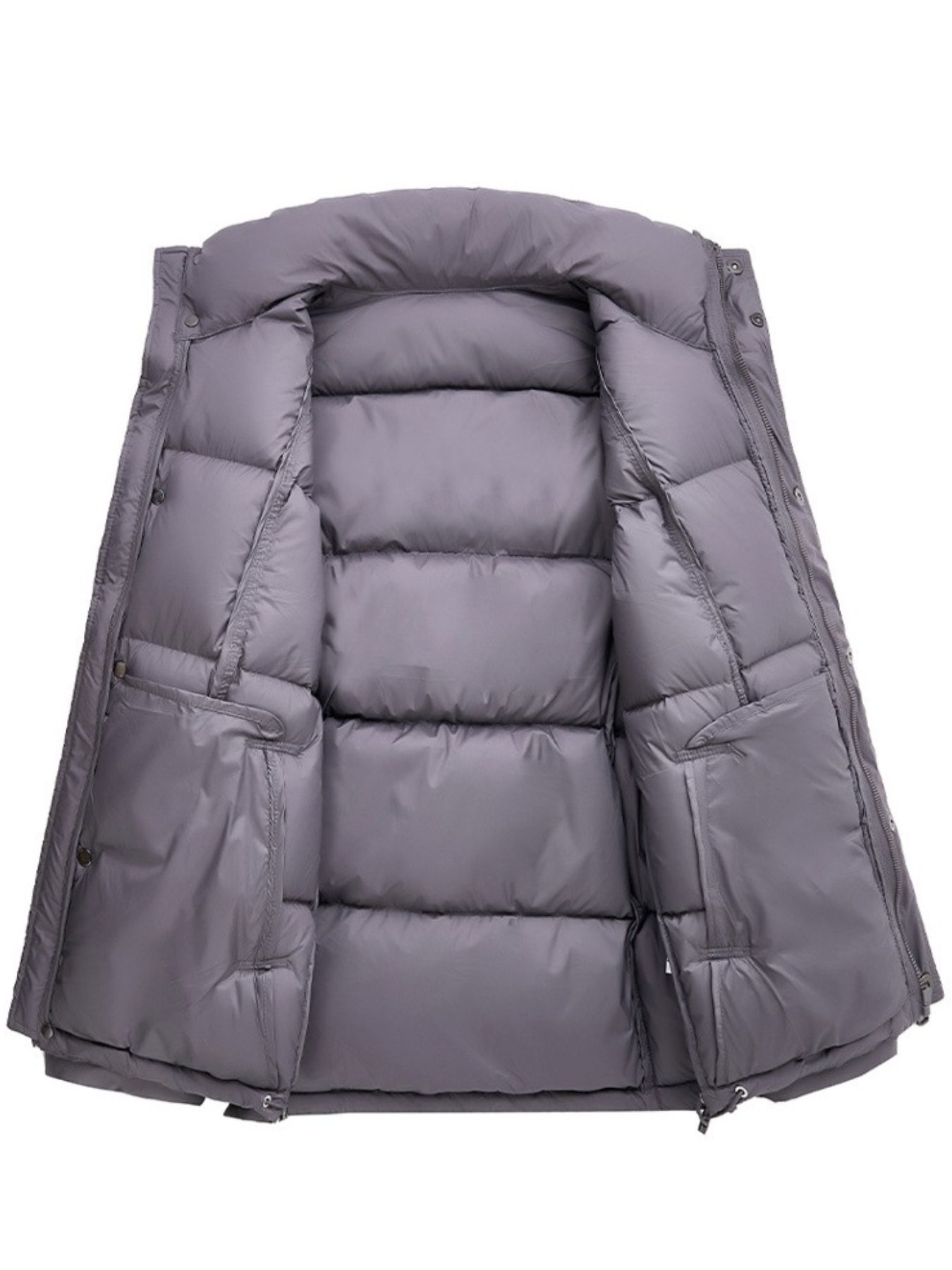 Men's Plus Size Snap Down Padded Puffer Jacket