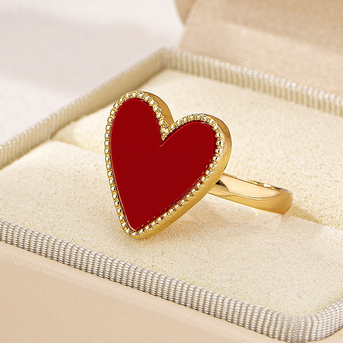 18K Gold-Plated Heart-Shaped Ring
