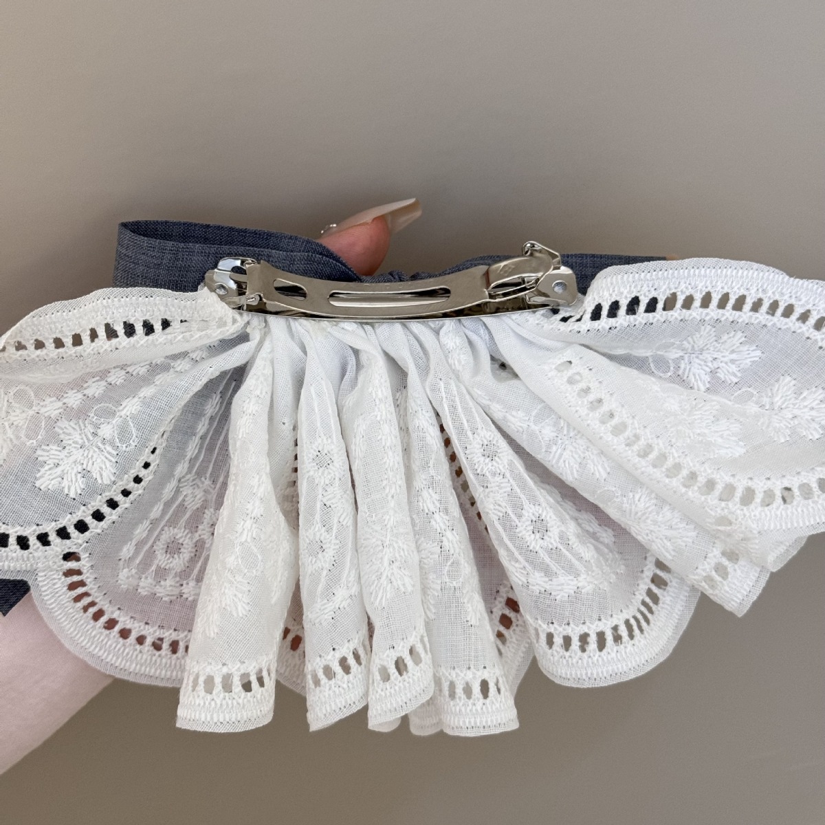 Lace Hair Clip with Ribbon