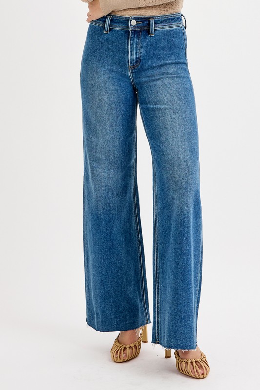 High-Waisted Wide Leg Jeans