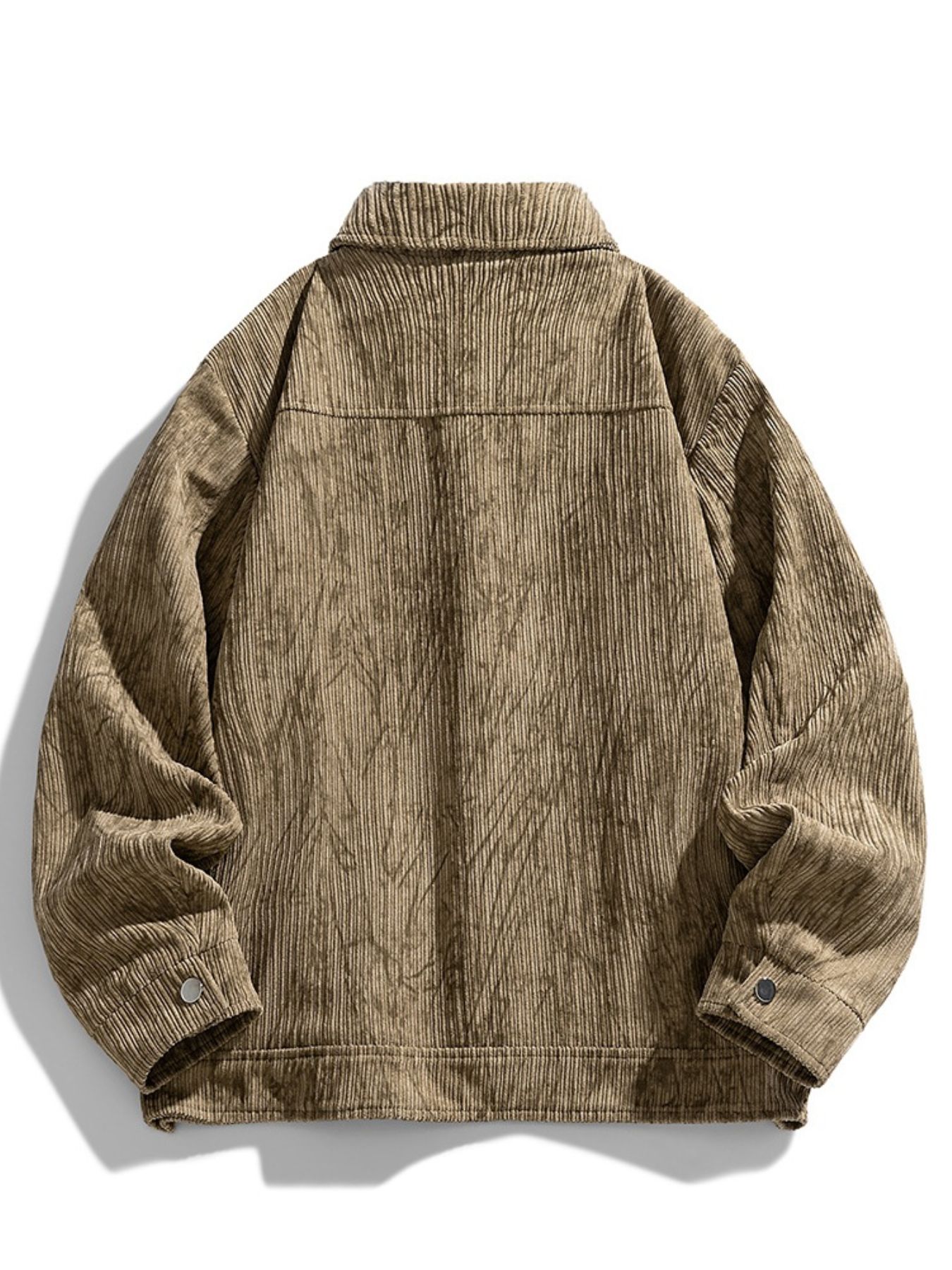 Men's Plus Size Corduroy Button-Down Casual Jacket